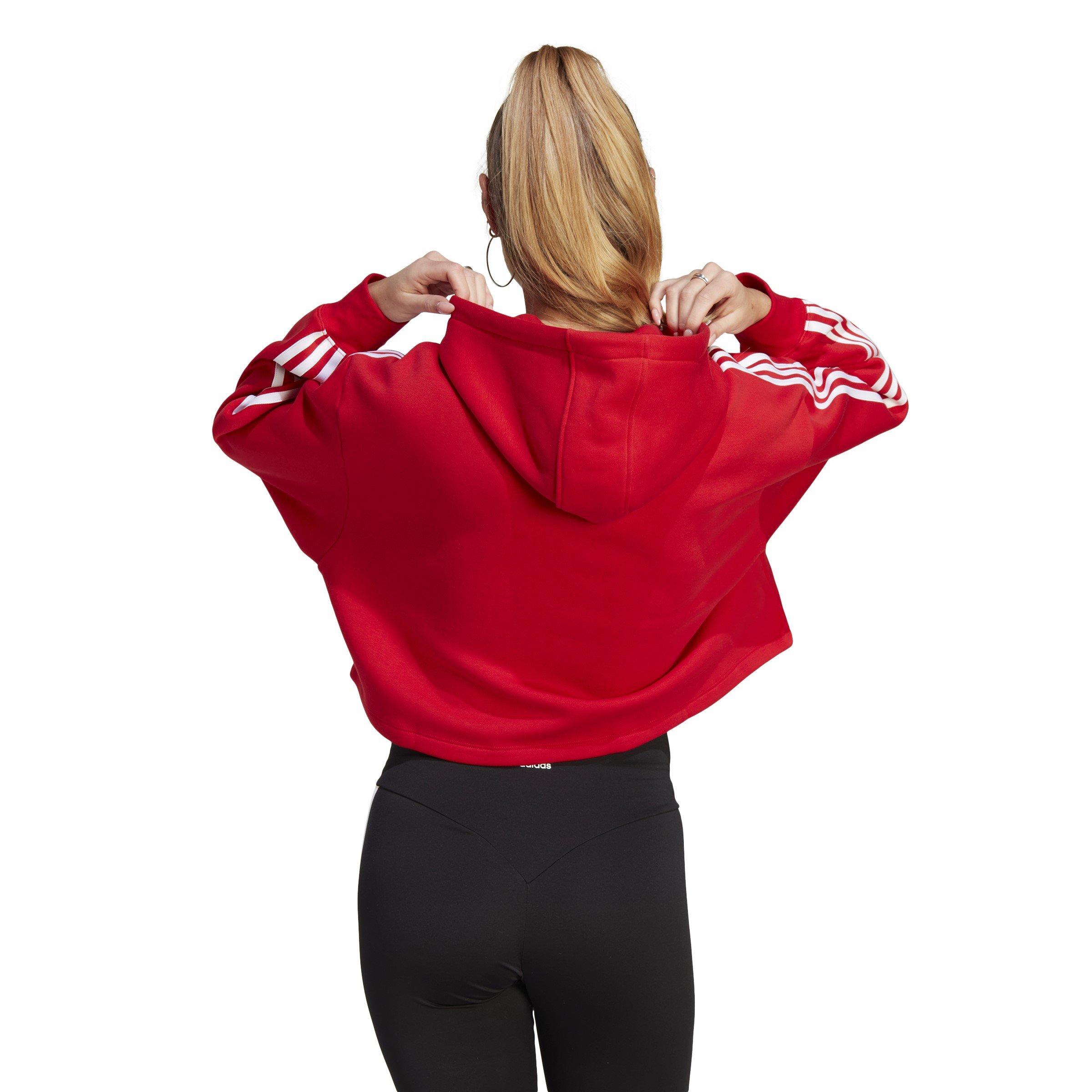 Red - adidas Originals - Women's Cropped Hoodie - 3