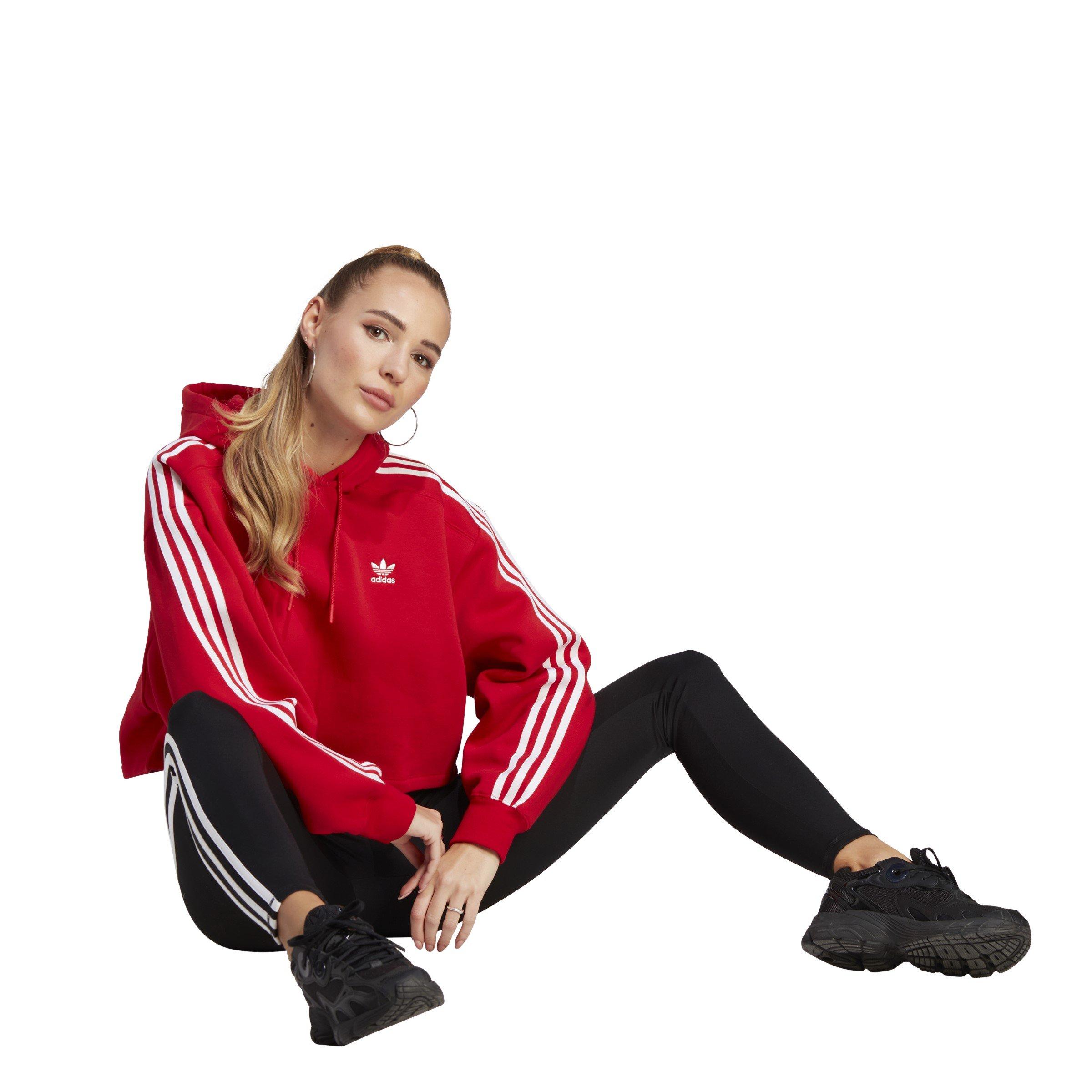 Red - adidas Originals - Women's Cropped Hoodie - 5