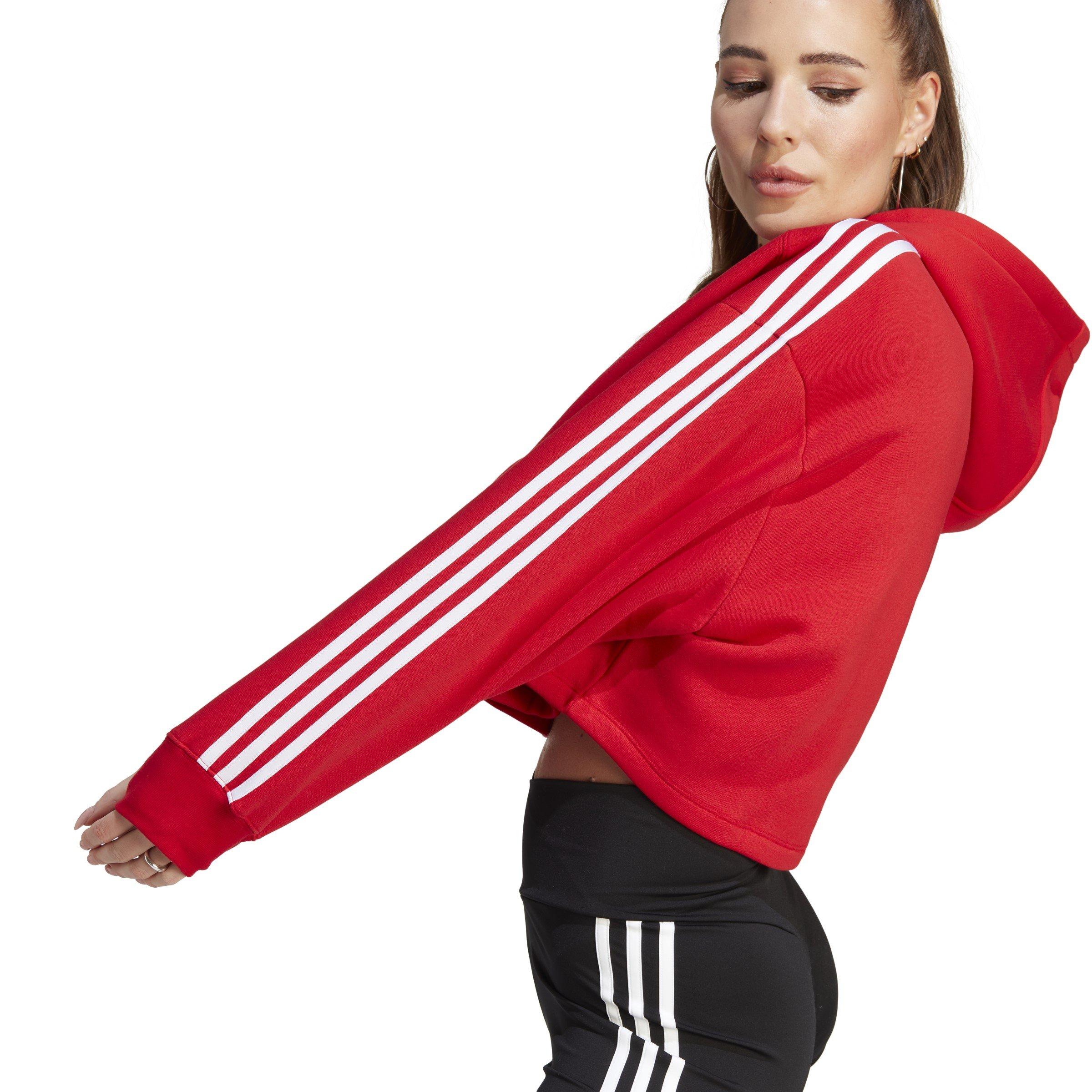 Red - adidas Originals - Women's Cropped Hoodie - 7
