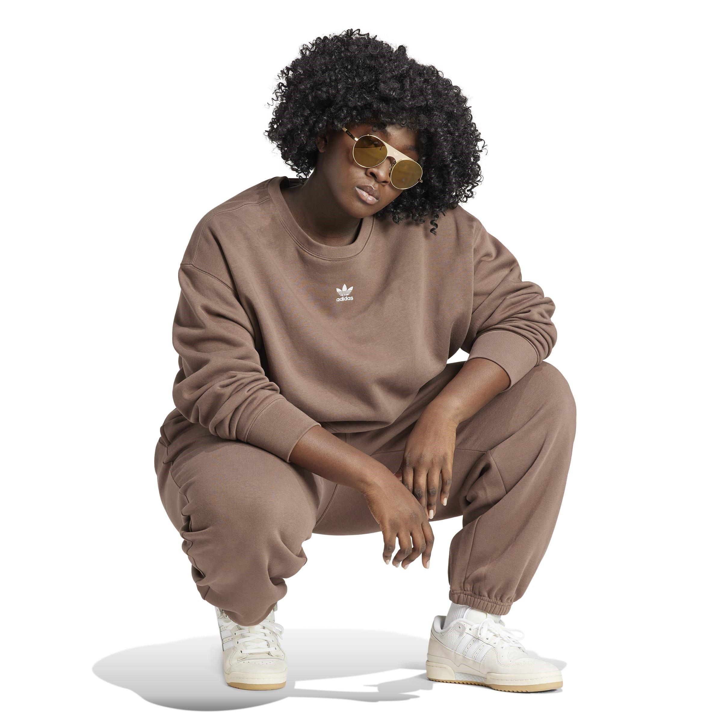 Marrone - adidas Originals - Adicolor Essentials Crew Sweatshirt (Plus Size) Womens - 4