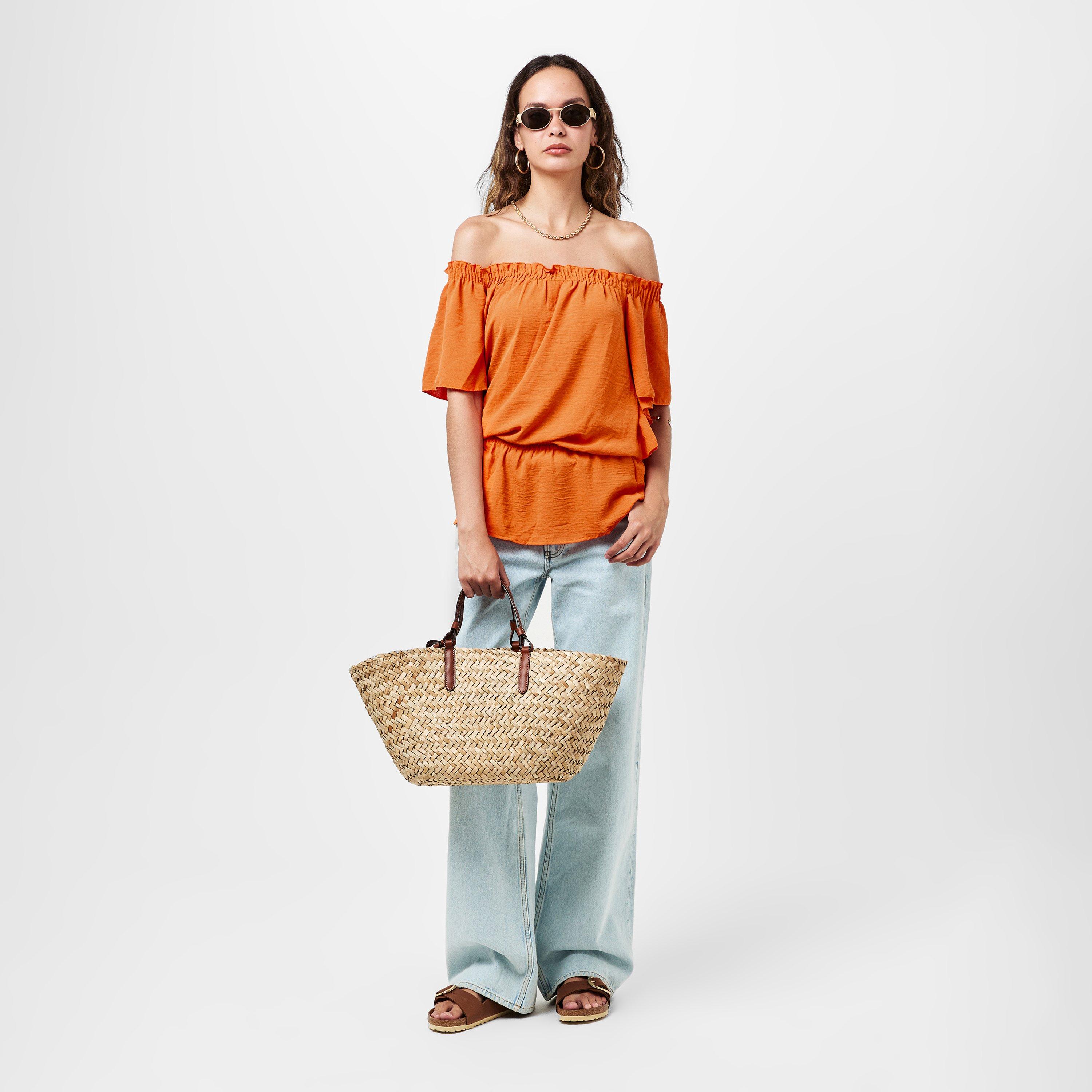 Orange - AX Paris - Ruffle Hem Bardot Top - 6