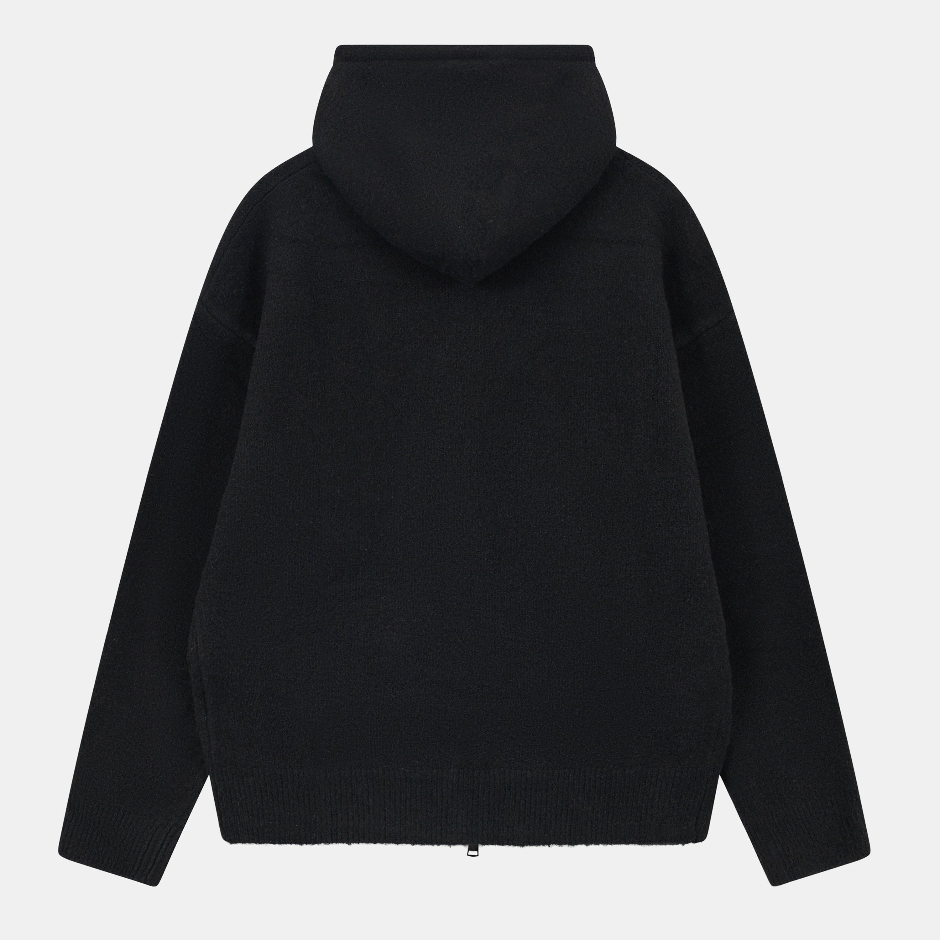 Black - The Couture Club - Womens Fluffy Knit Zip Hoodie - 2