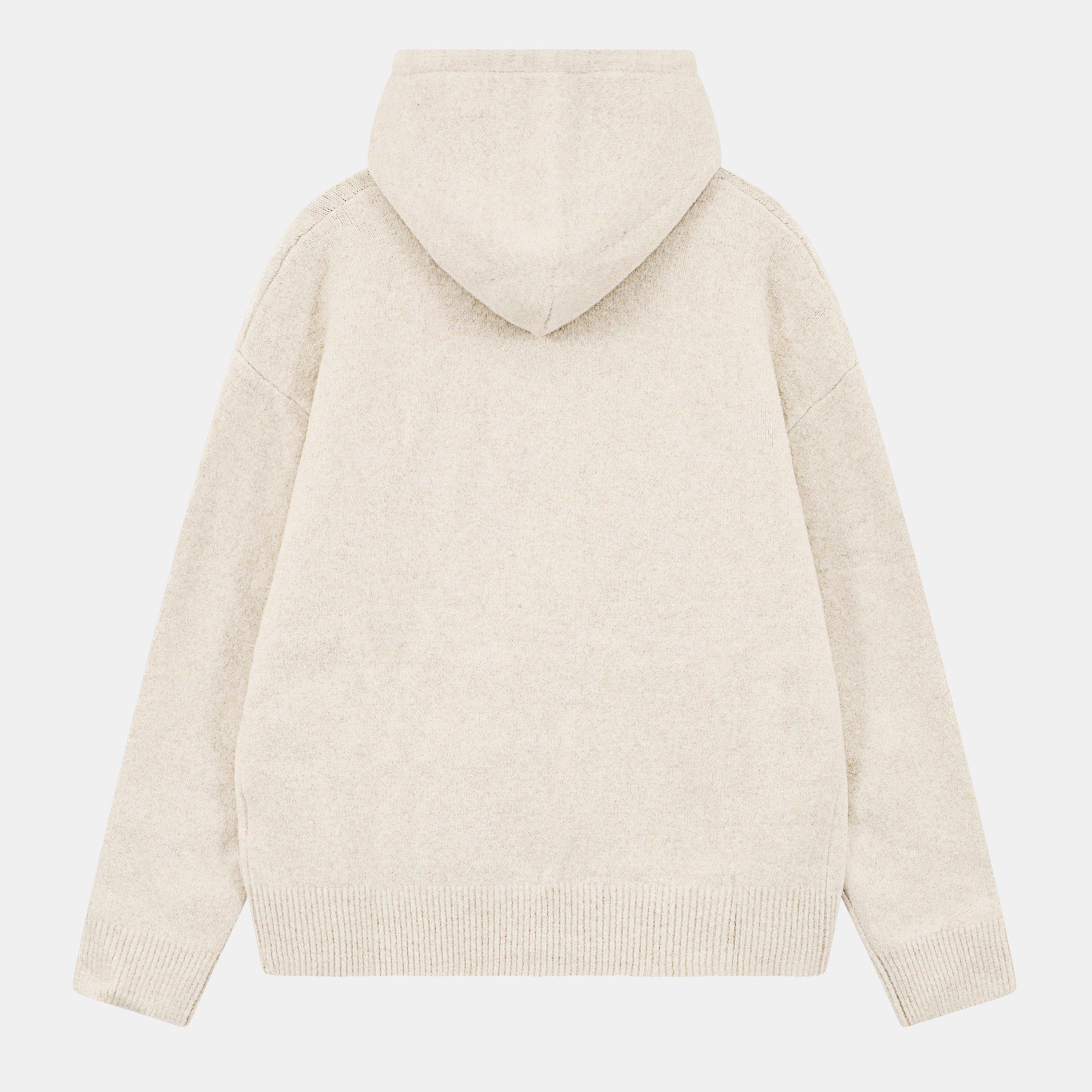 Beige - The Couture Club - Womens Fluffy Knit Zip Hoodie - 2