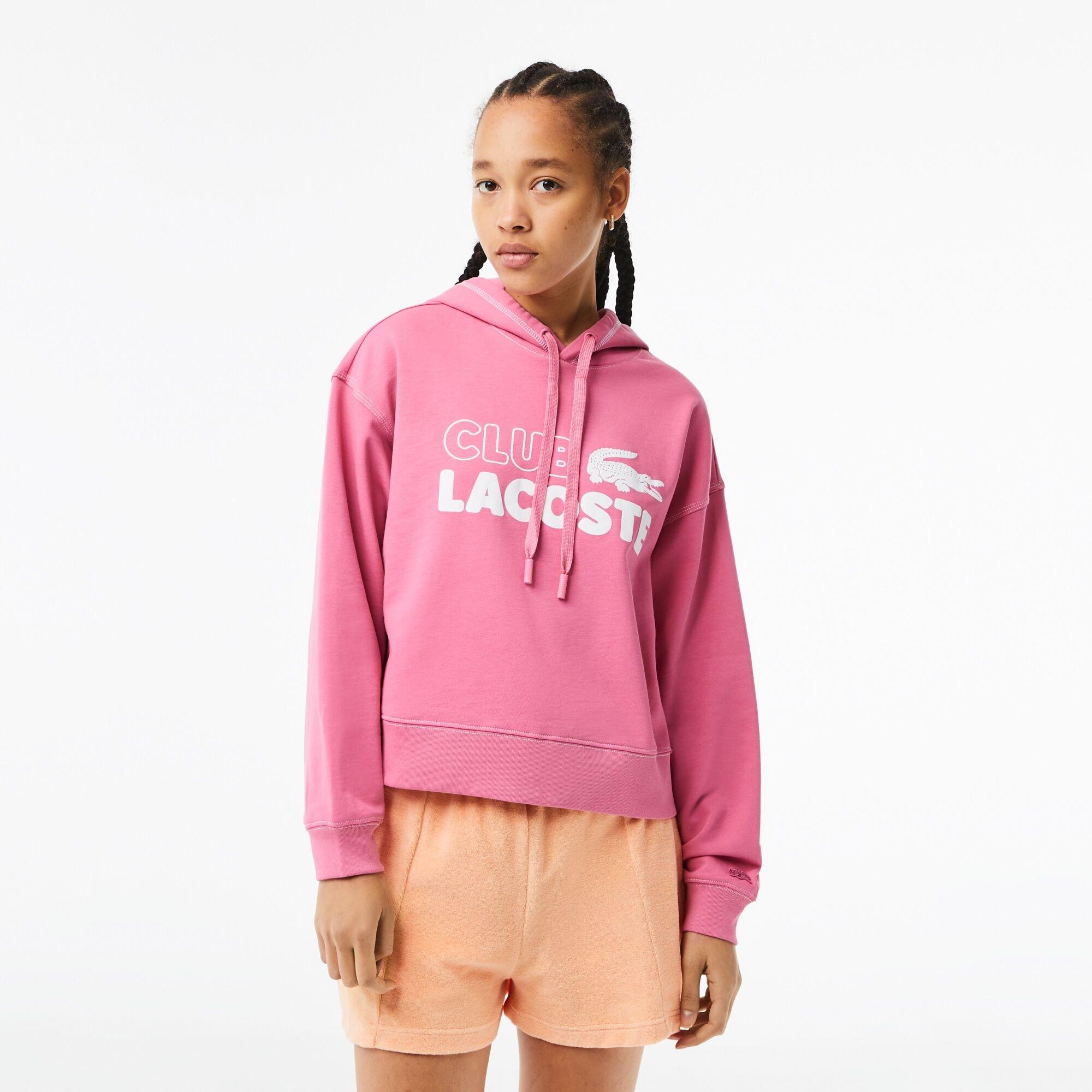 Lacoste Women's Logo Pull Over Hoodie - Reseda Pink - 6 (34)