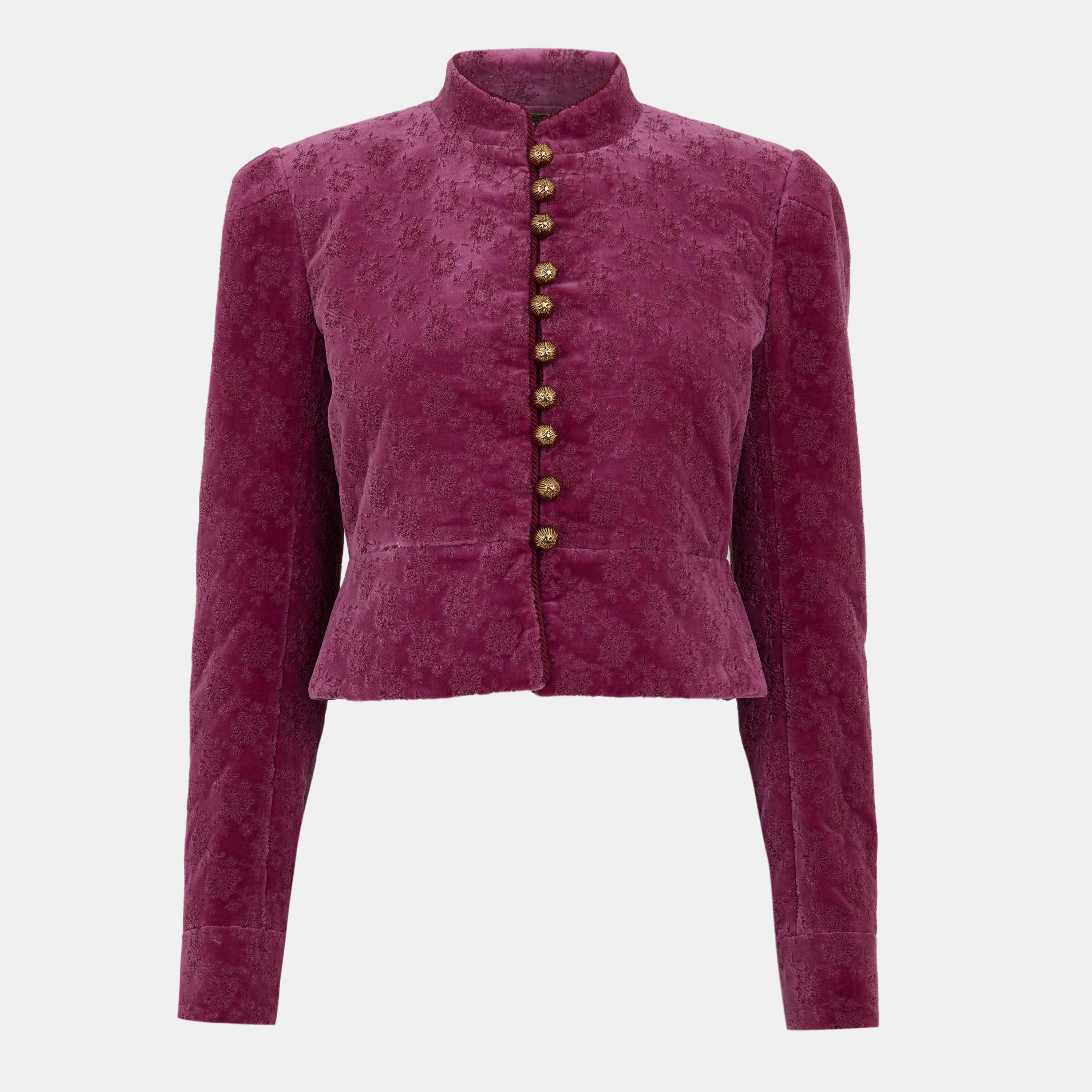 Burnt Lilac - Chloe - Women's Chlov© Cropped Velvet Long Sleeve Softshell Jacket - 1