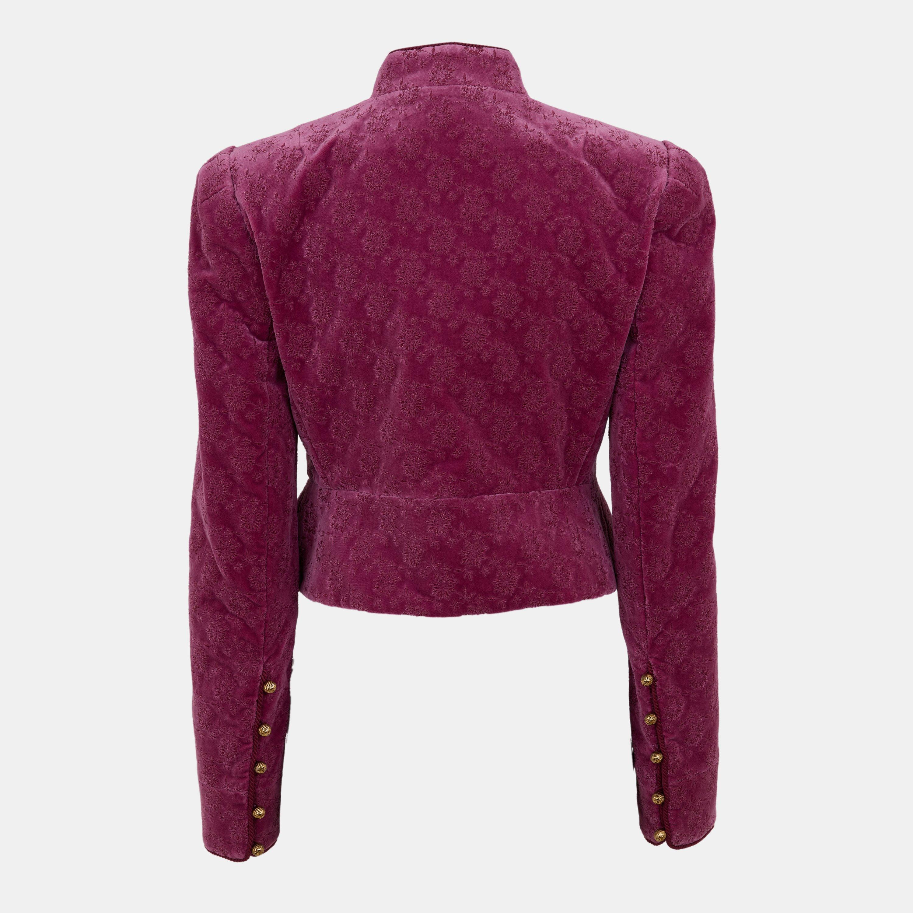 Burnt Lilac - Chloe - Women's Chlov© Cropped Velvet Long Sleeve Softshell Jacket - 2