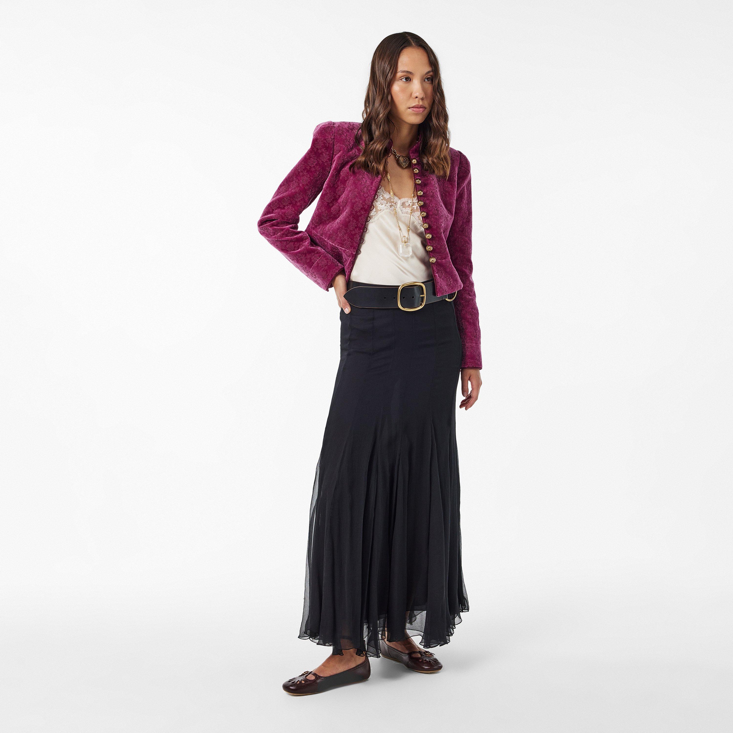 Burnt Lilac - Chloe - Women's Chlov© Cropped Velvet Long Sleeve Softshell Jacket - 6