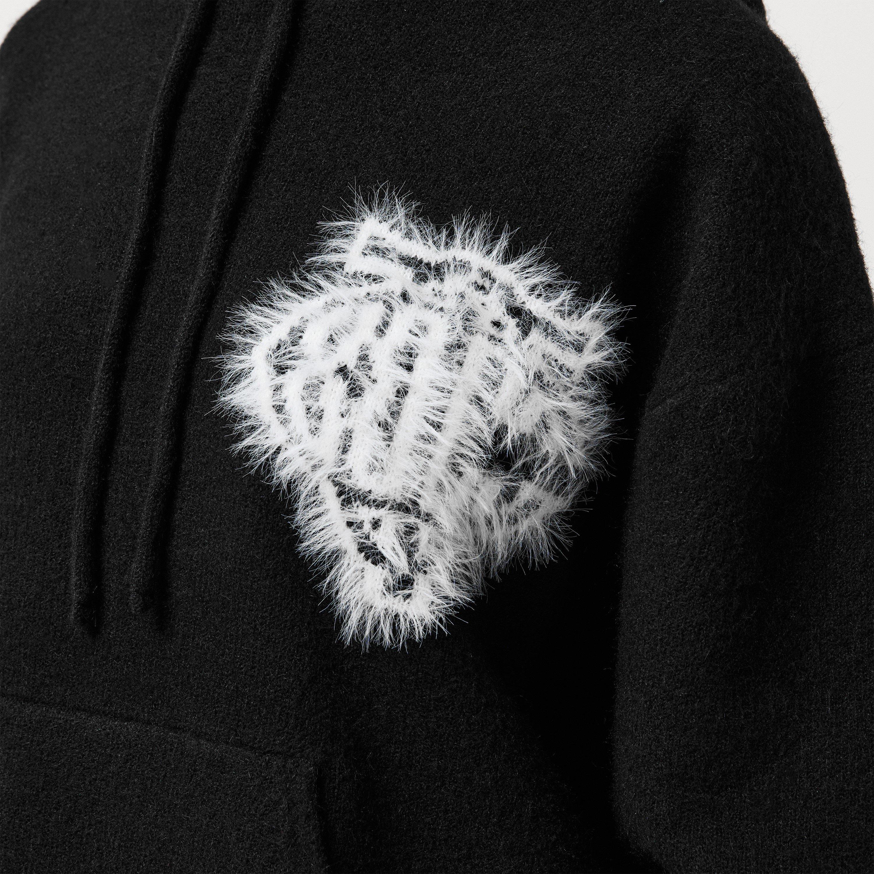 Black - The Couture Club - Women's Fluffy Knitted Hoodie - 5