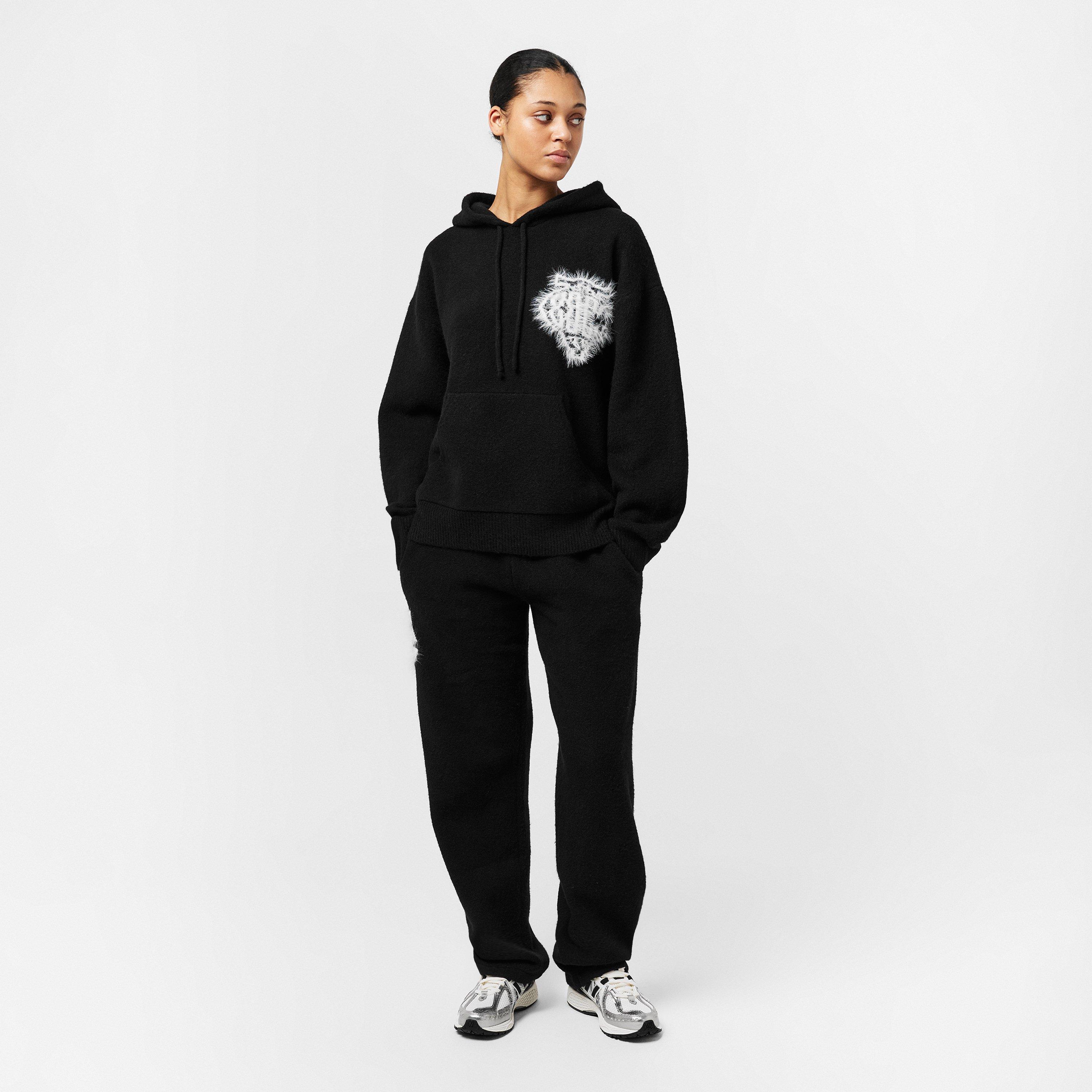 Black - The Couture Club - Women's Fluffy Knitted Hoodie - 6