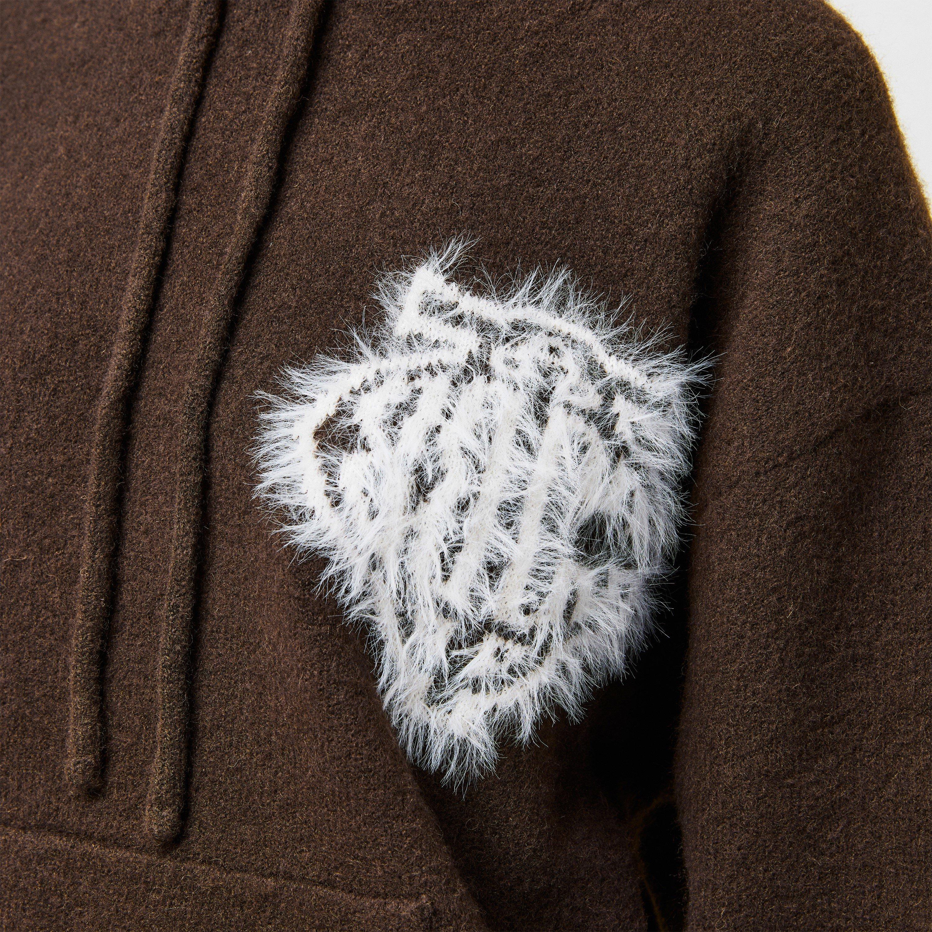 Brown - The Couture Club - Women's Fluffy Knitted Hoodie - 5