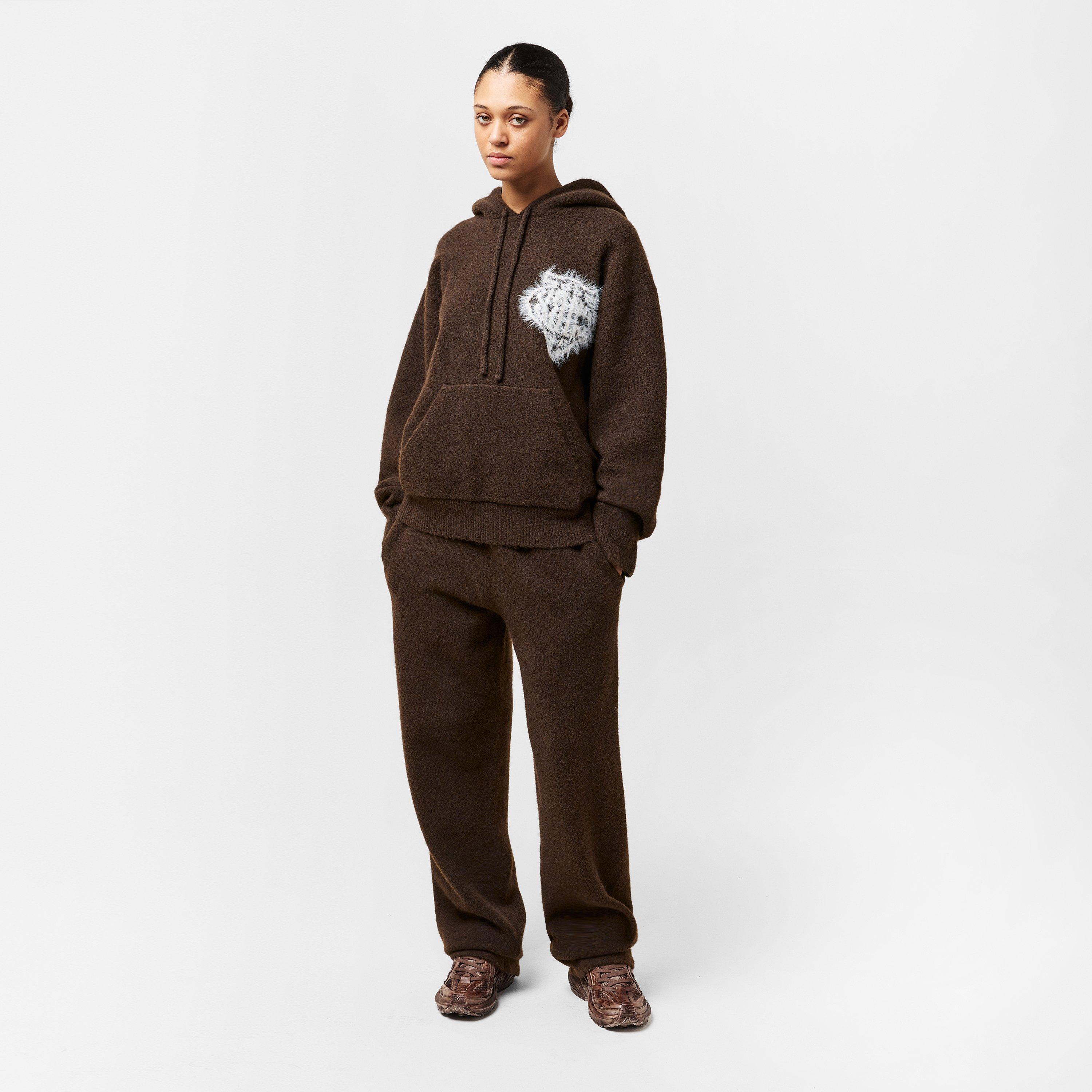 Brown - The Couture Club - Women's Fluffy Knitted Hoodie - 6