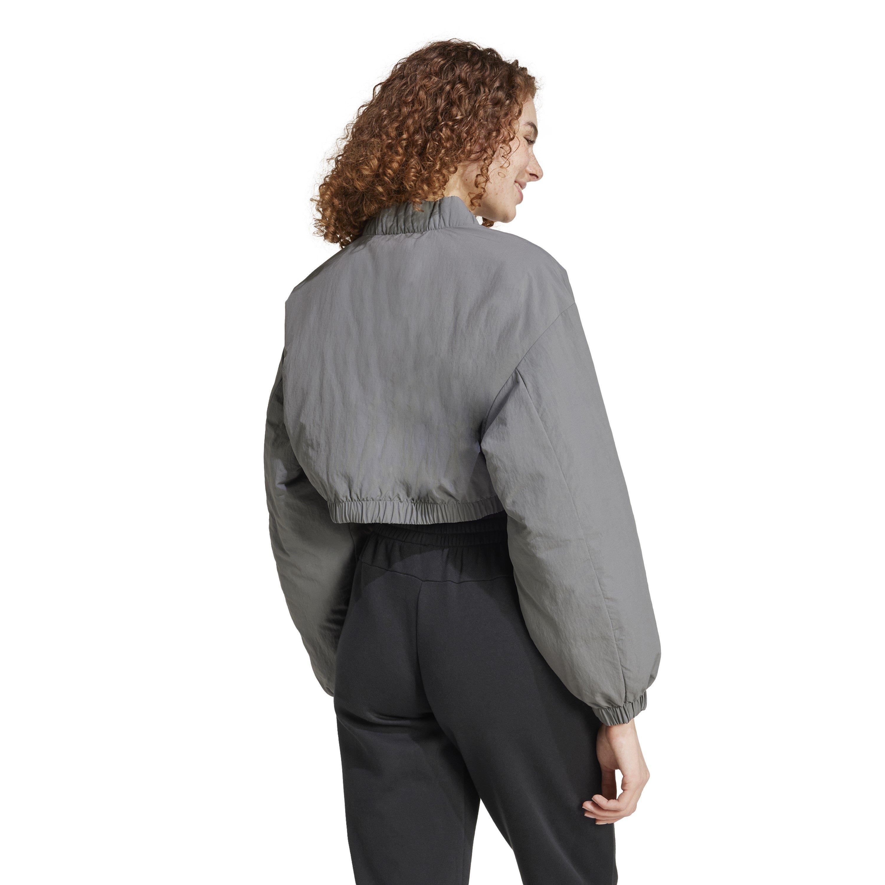 Grau Vier - adidas - Women's City Escape Padded Cropped Bomber Jacket - 3