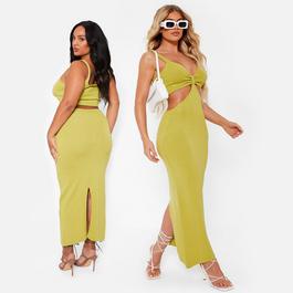 I Saw It First ISAWITFIRST Knot Front Cut Out Knitted Maxi Dress