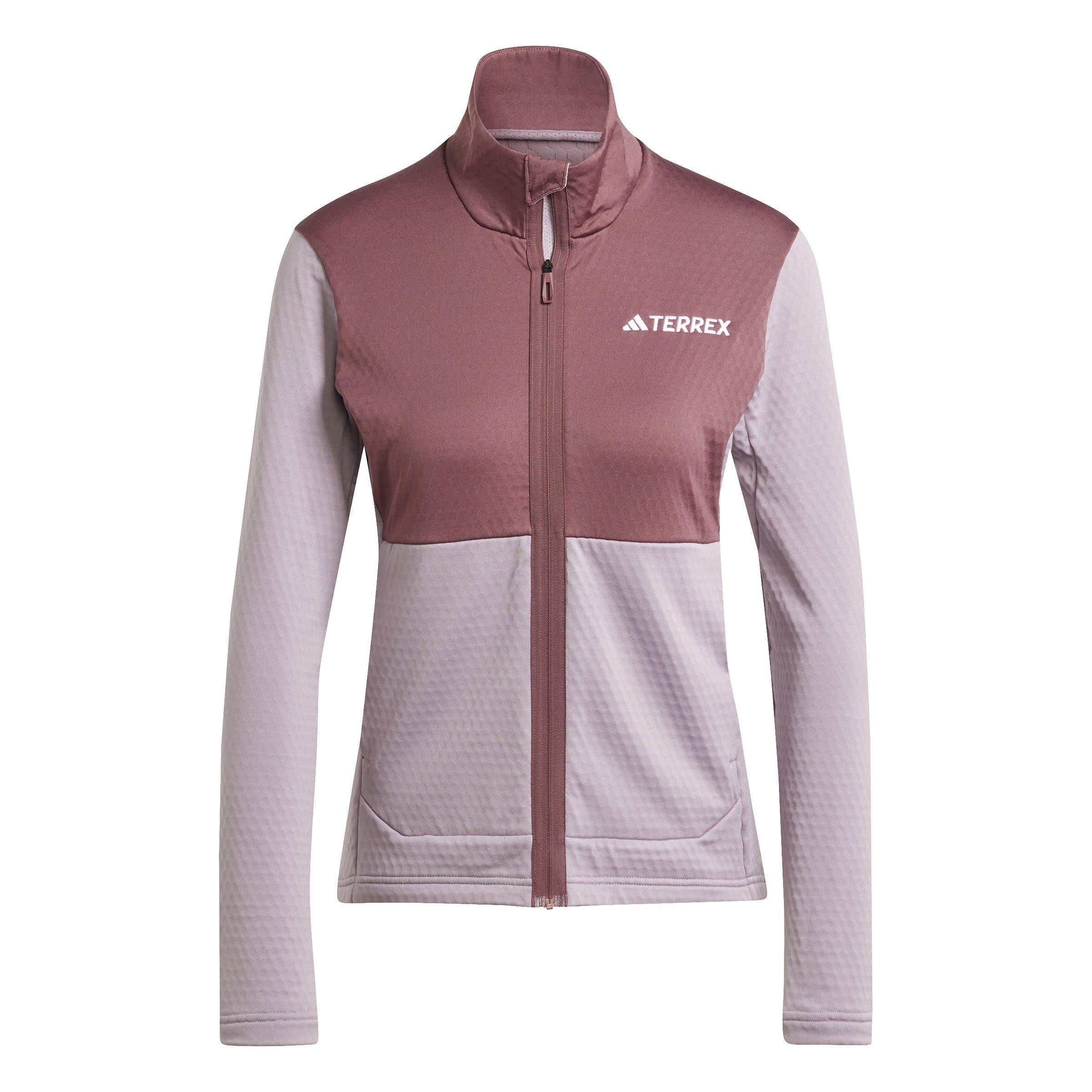 Adidas Women's Terrex  Light Fleece Full-Zip Jacket - Preloved Fig - 14 (L)