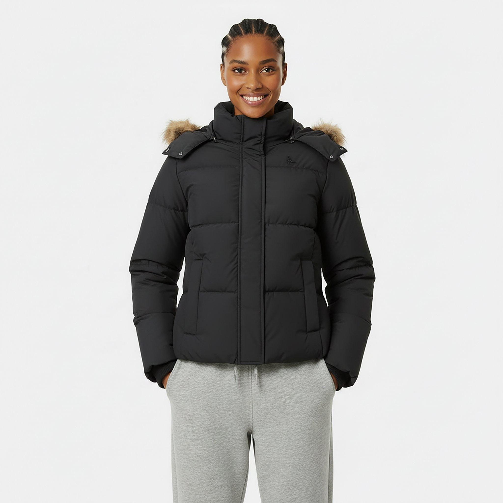 Black - Jack Wills - Women's Riley Water Resistant Detachable Hood Short Puffer Jacket - 3