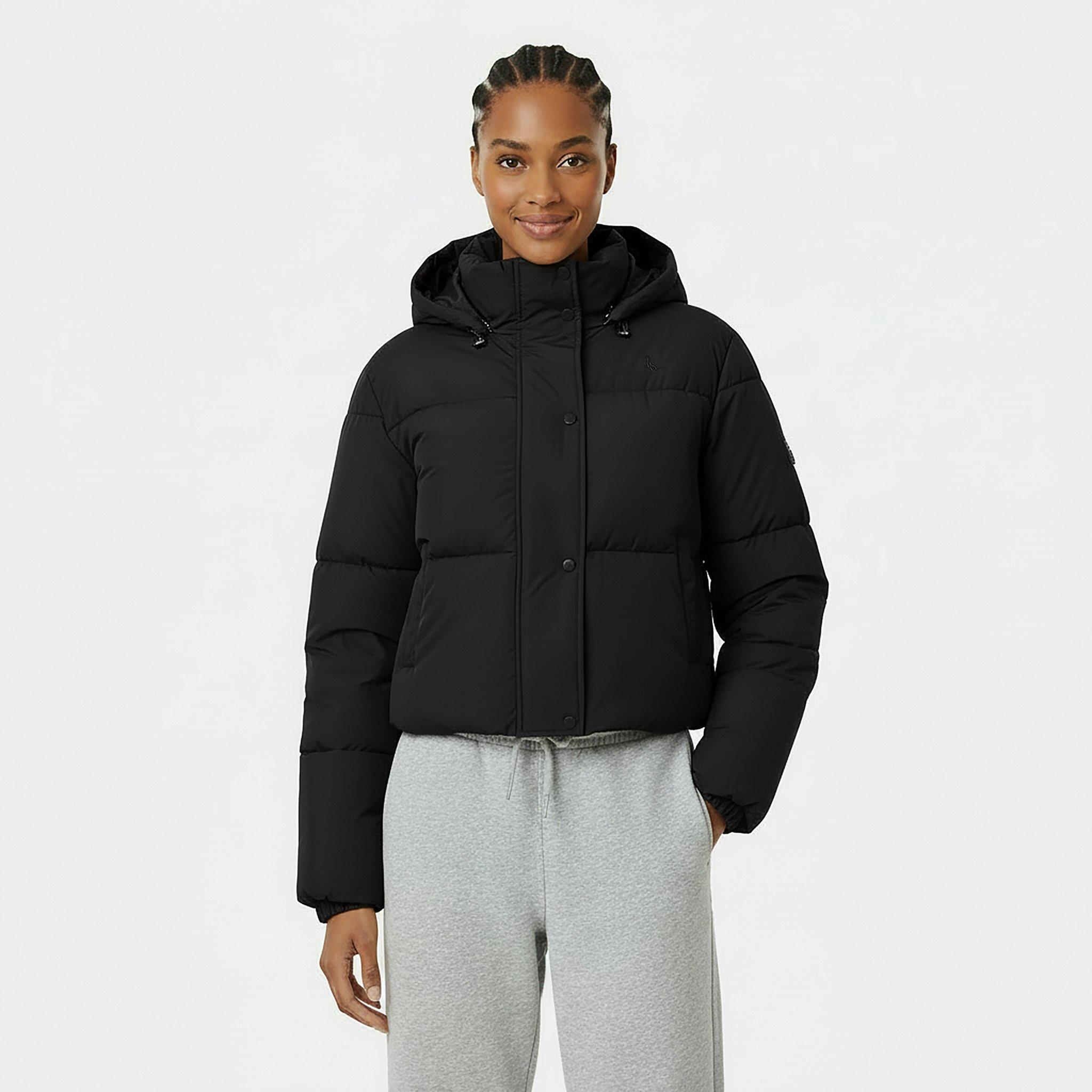 Black - Jack Wills - Women's Ritcher Water Resistant Wind Resistant Hooded Short Puffer Jacket - 3