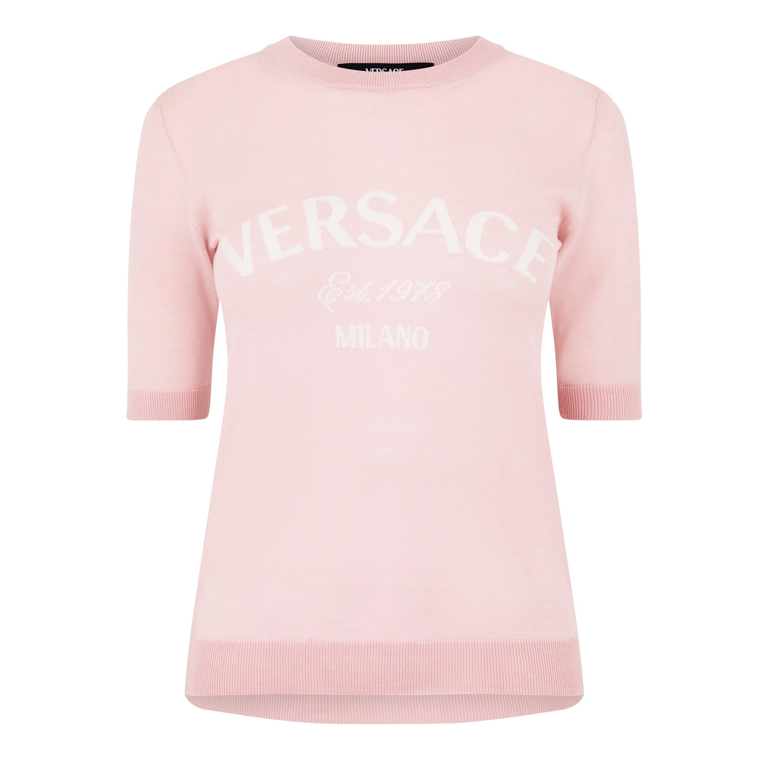 Dusty Rose - Versace - Logo Knitted Top - 5