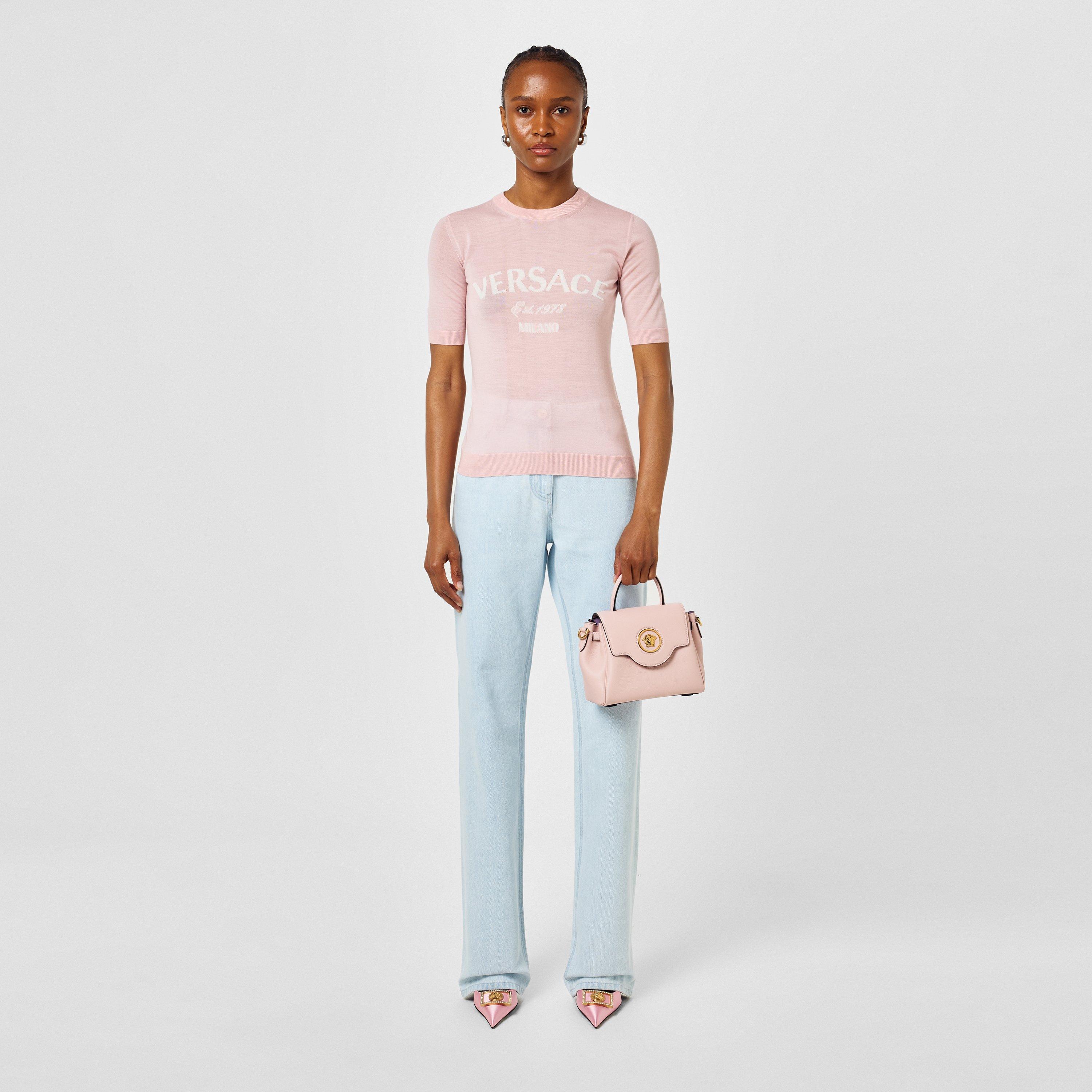 Dusty Rose - Versace - Logo Knitted Top - 4