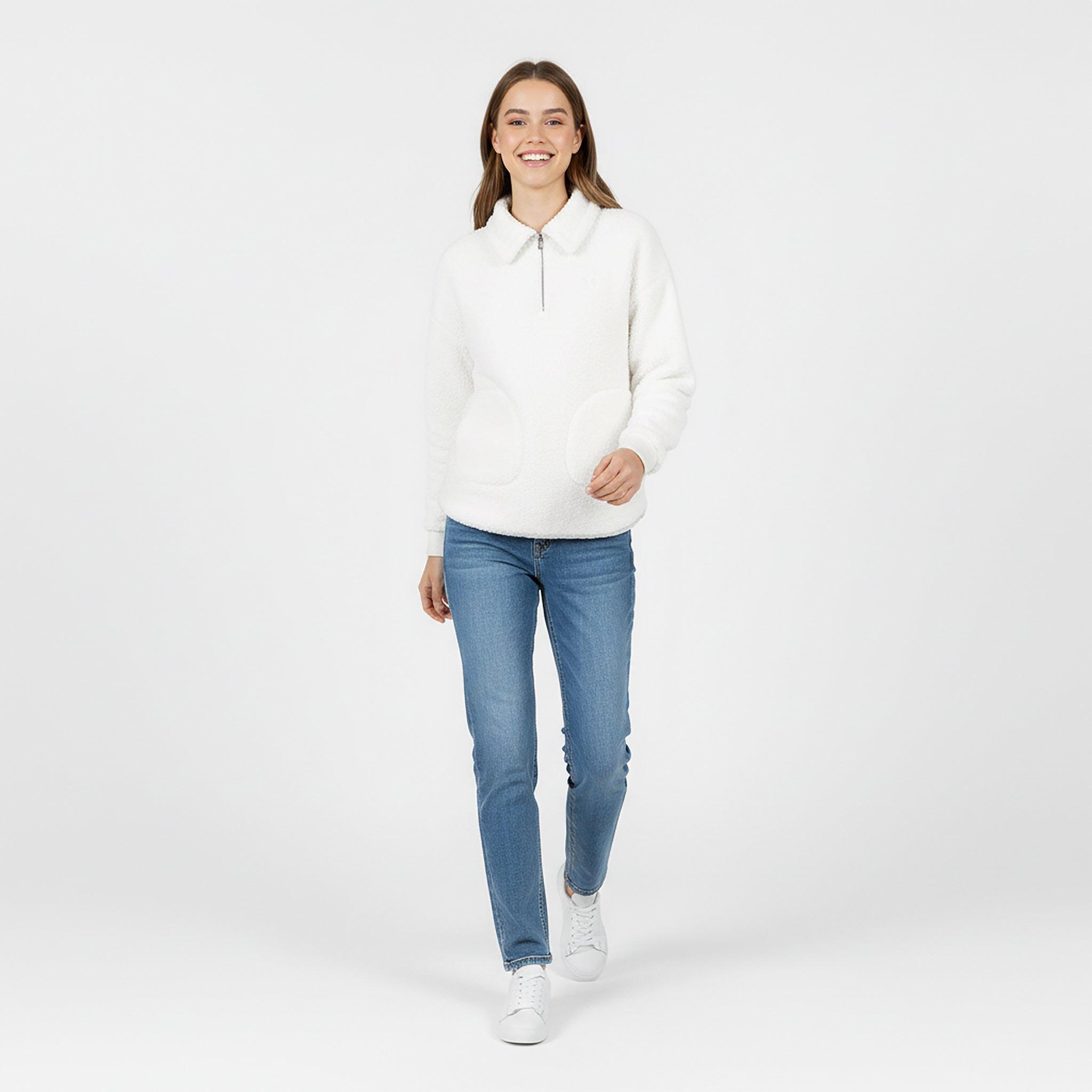 Vintage White - Jack Wills - Women's 1/4 Zip Fleece - 5