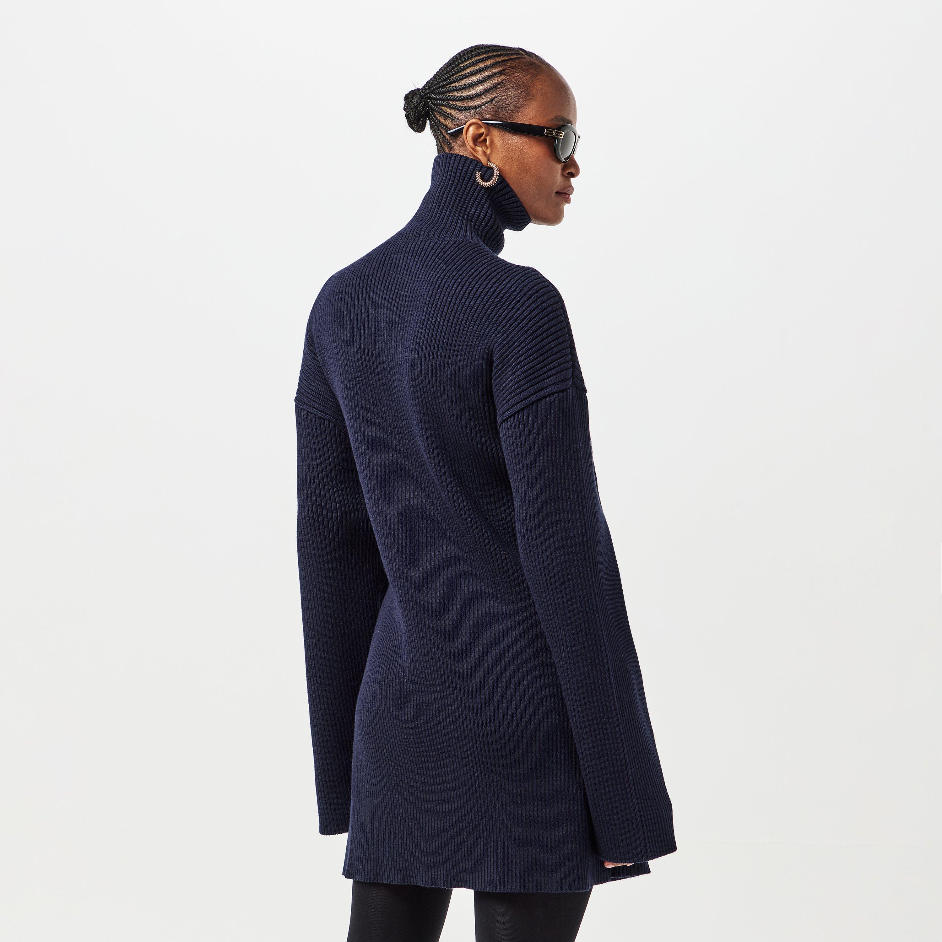 Navy - Balenciaga - Women's Bal Pinch Mini Knitted Jumper Dress - 4