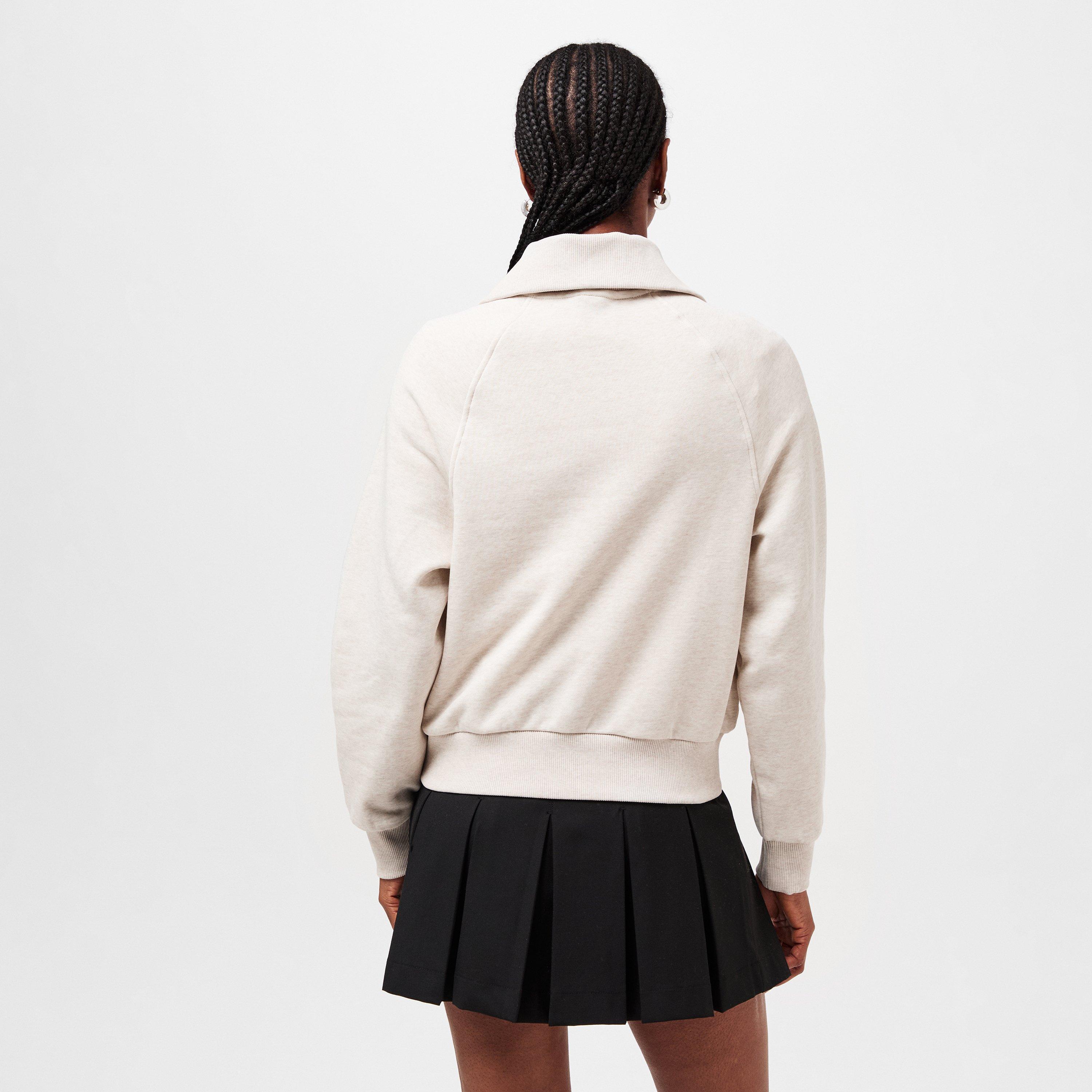 Heather Oatmilk - Tommy Hilfiger - Women's Script quarter Zip Fleece - 4