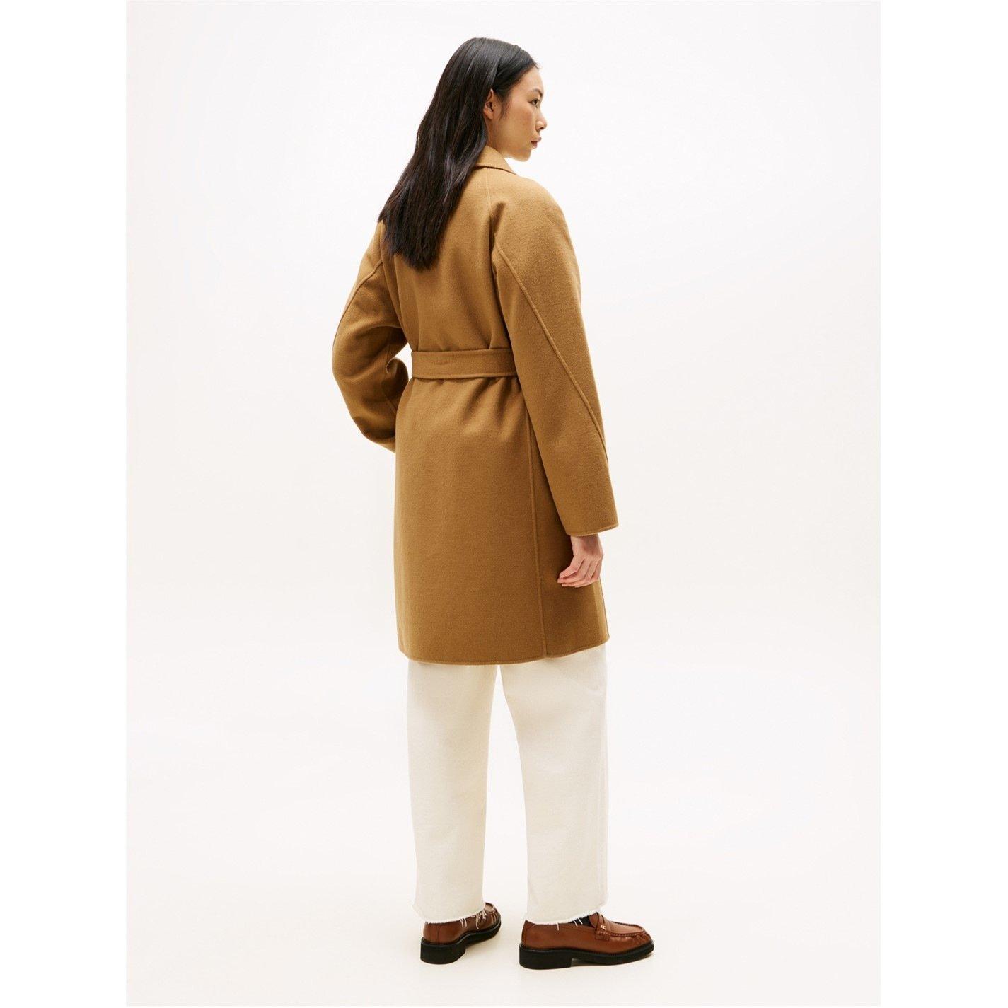 Desert Khaki - Tommy Hilfiger - Women's  Belted Double-Breasted Tailored Fit Overcoat - 2