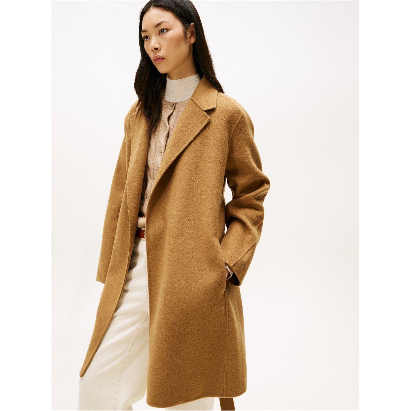 Desert Khaki - Tommy Hilfiger - Women's  Belted Double-Breasted Tailored Fit Overcoat - 3