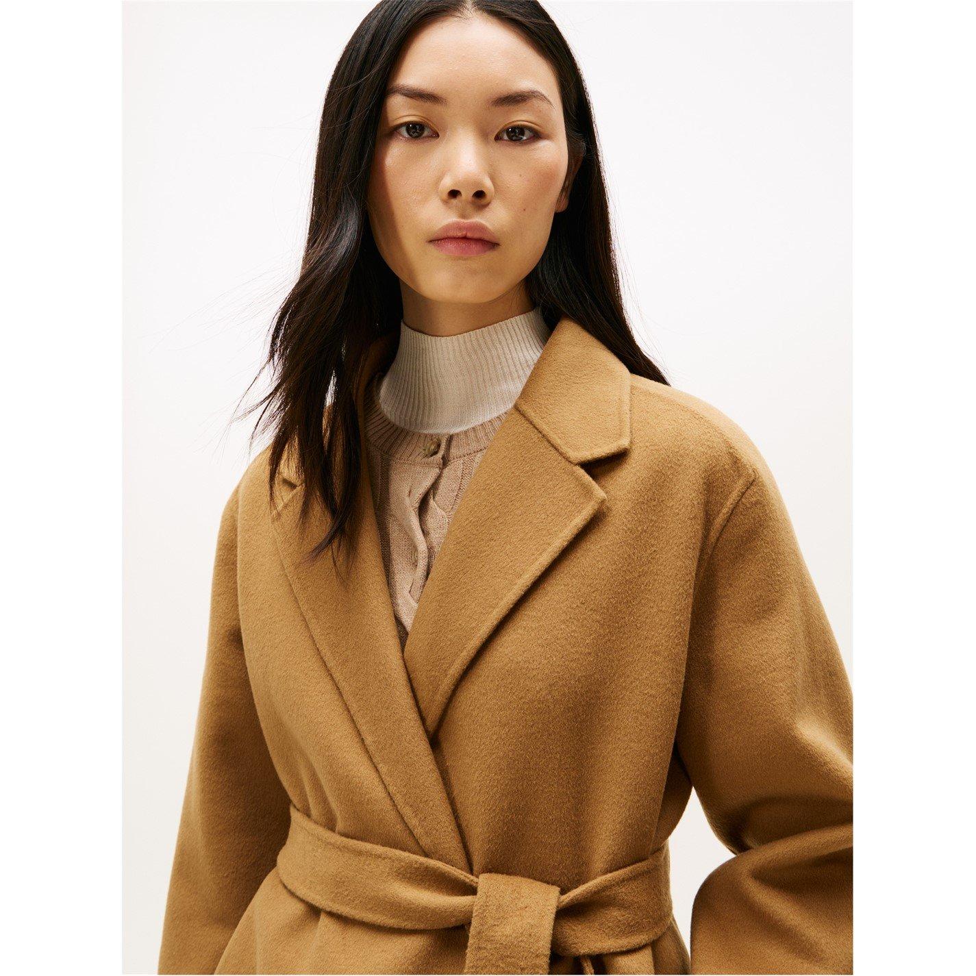 Desert Khaki - Tommy Hilfiger - Women's  Belted Double-Breasted Tailored Fit Overcoat - 4