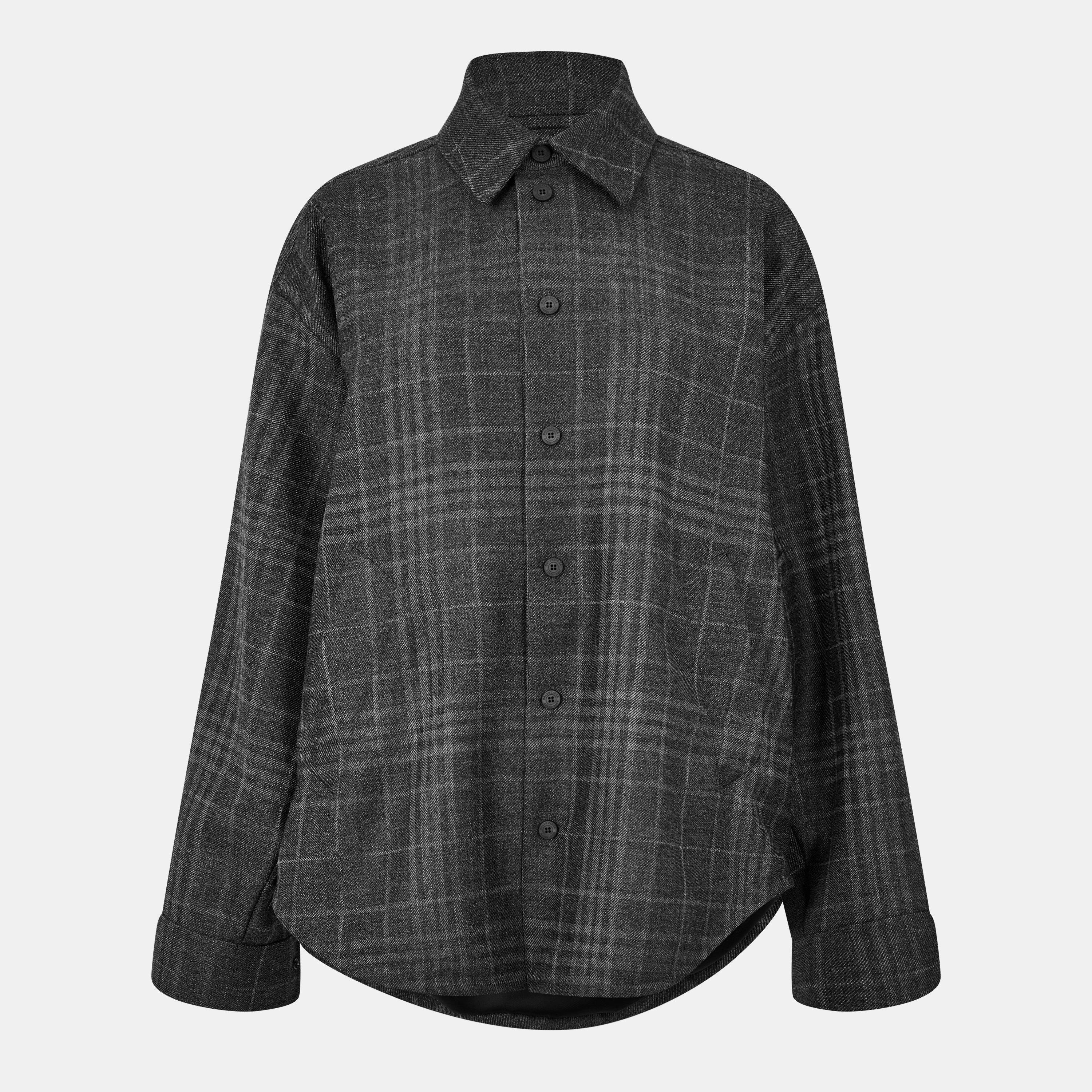 Grey - Balenciaga - Women's Relaxed Fit Overshirt - 1