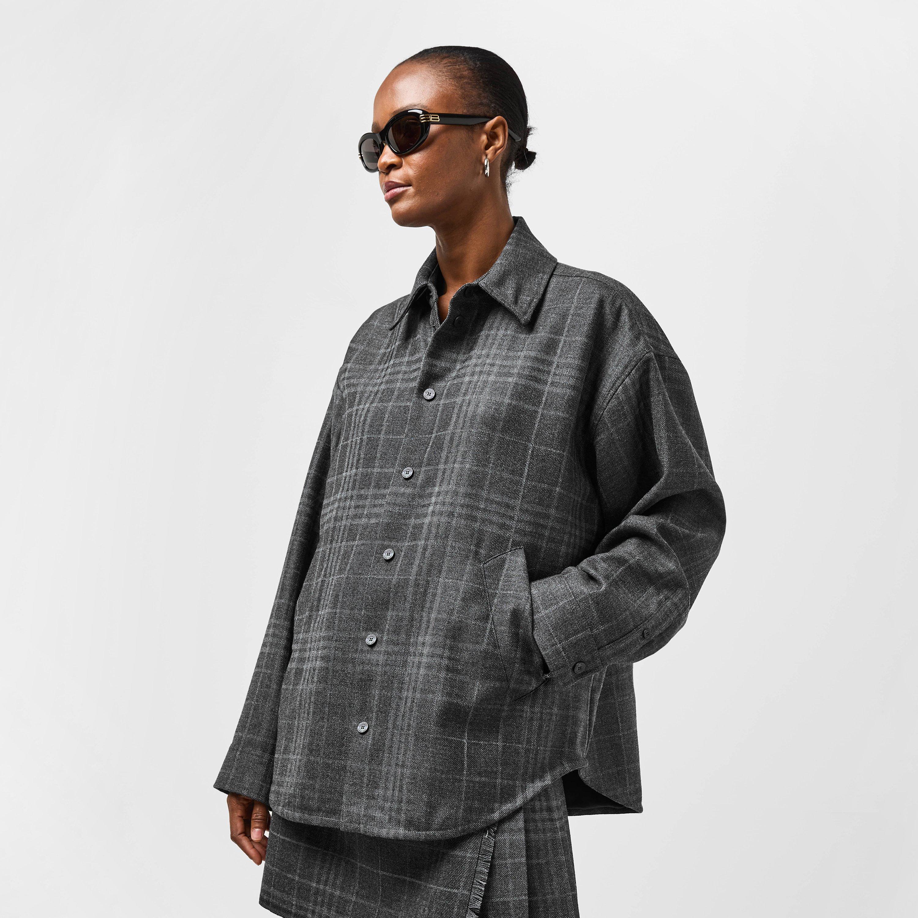 Grey - Balenciaga - Women's Relaxed Fit Overshirt - 3