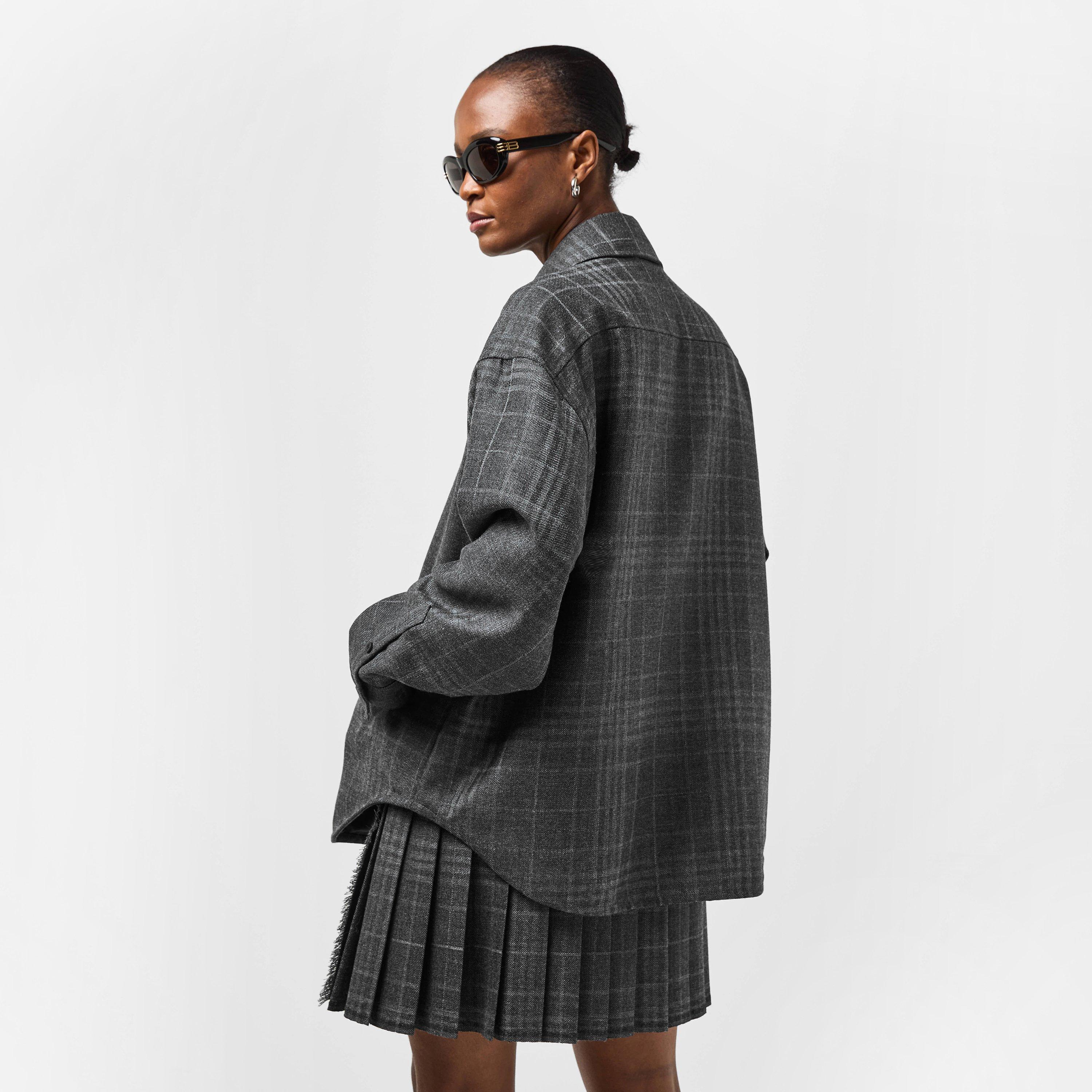 Grey - Balenciaga - Women's Relaxed Fit Overshirt - 4