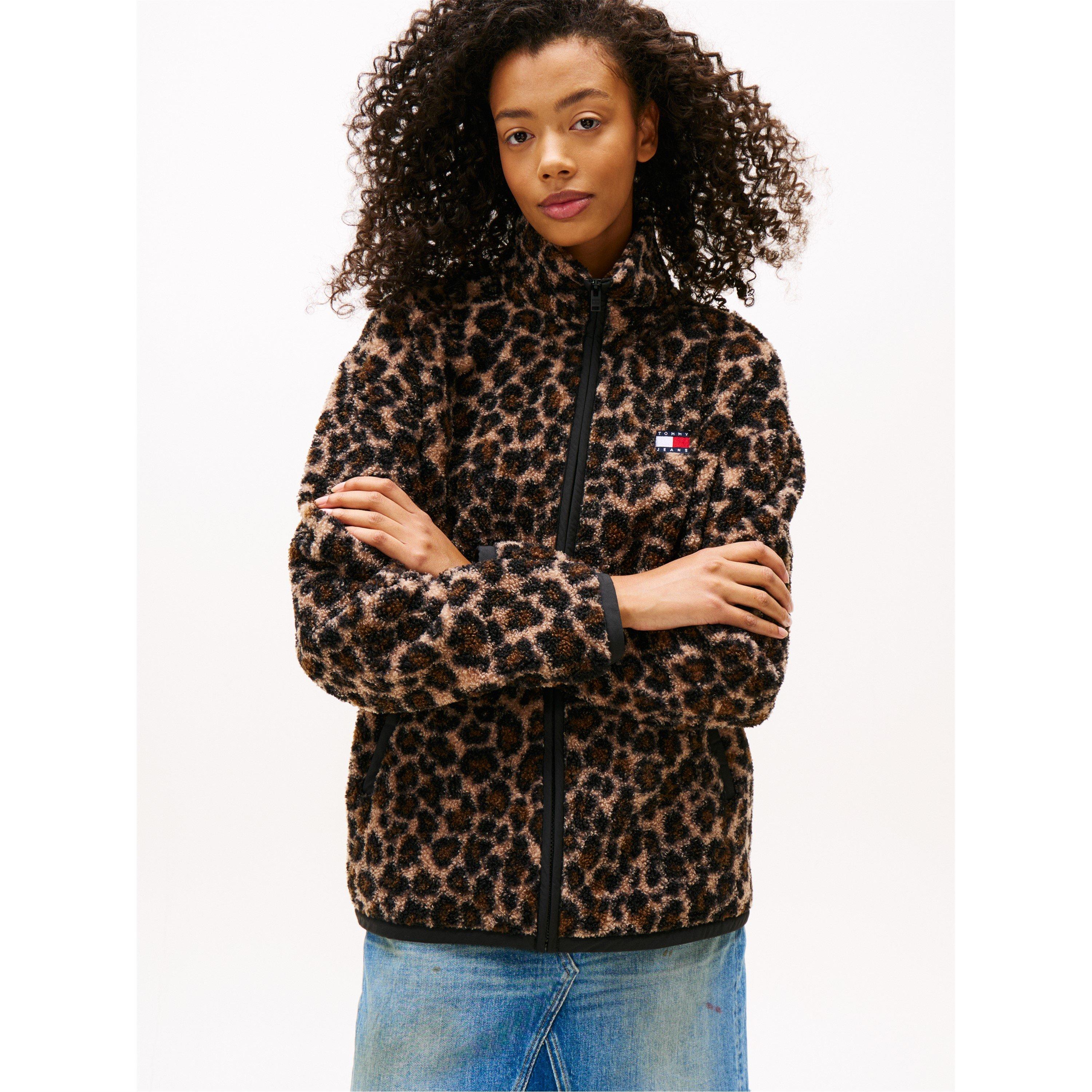 Leopard Aop - Tommy Jeans - Women's 1/4 Zip Teddy Fleece - 2