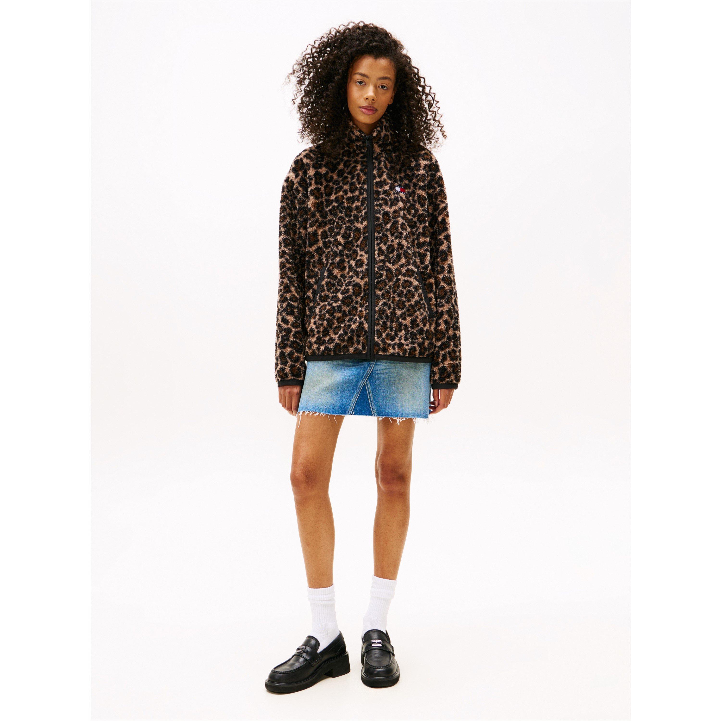 Leopard Aop - Tommy Jeans - Women's 1/4 Zip Teddy Fleece - 3
