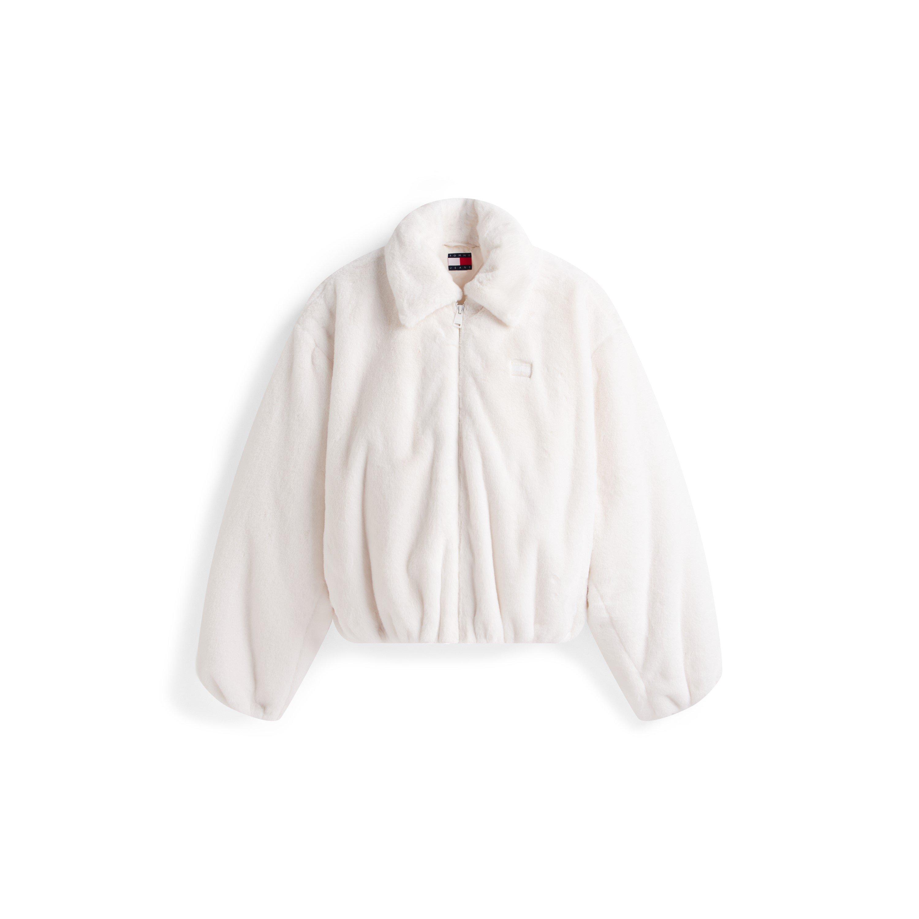 Ancient White - Tommy Jeans - Women's TJ FauxFur Bomber Shearling Jacket - 1