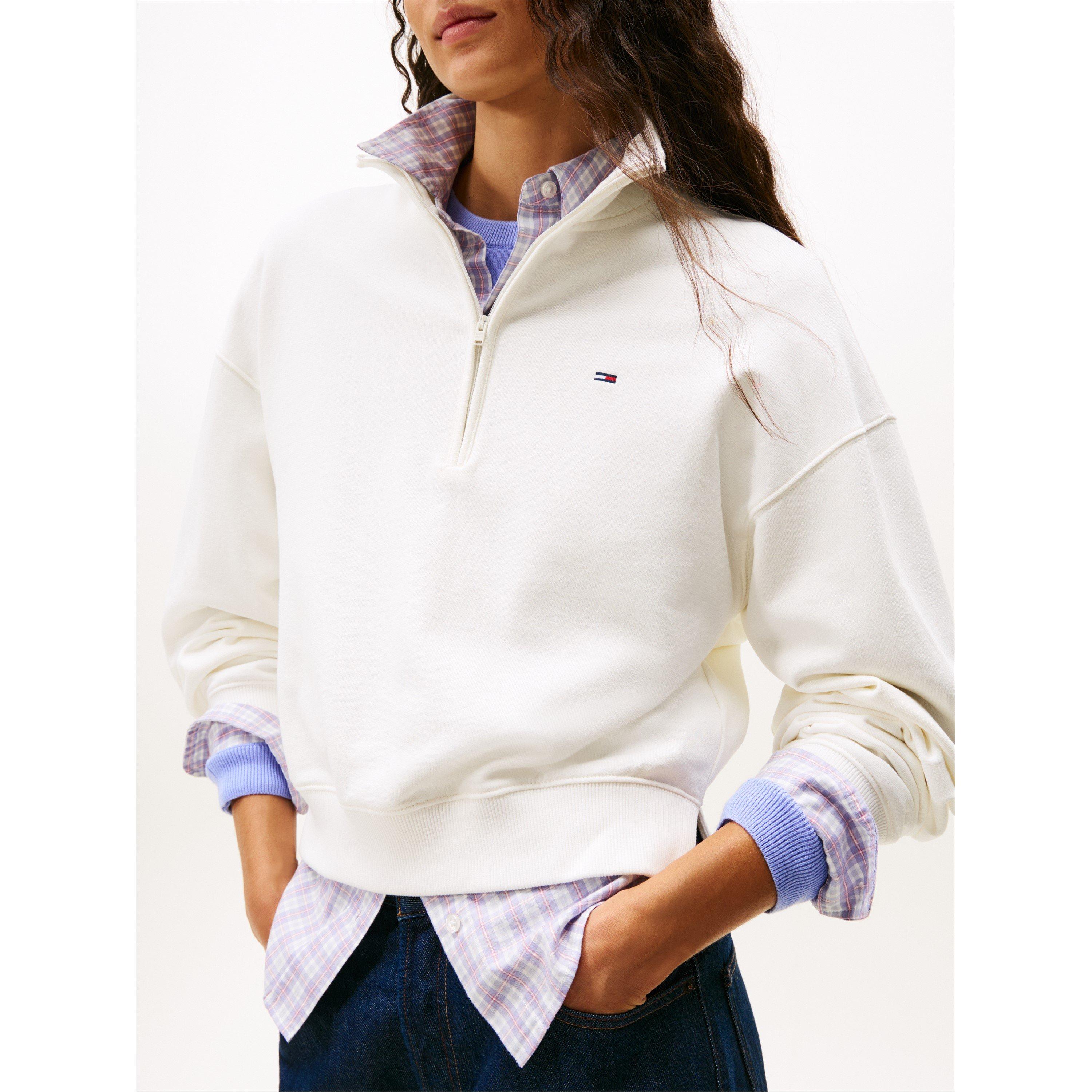 Crudo - Tommy Jeans - Women's TJ Flag Quarter-Zip Fleece - 4
