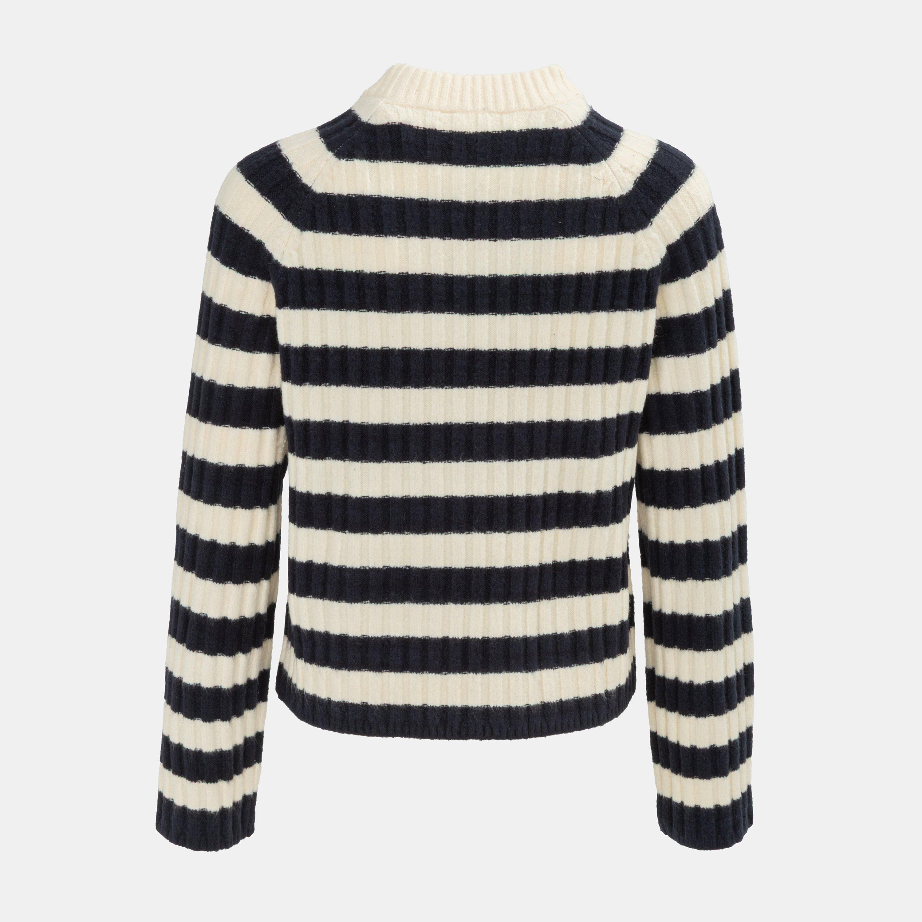 Rayure marine - Miso - Stripe Jumper Women Open Hem - 2