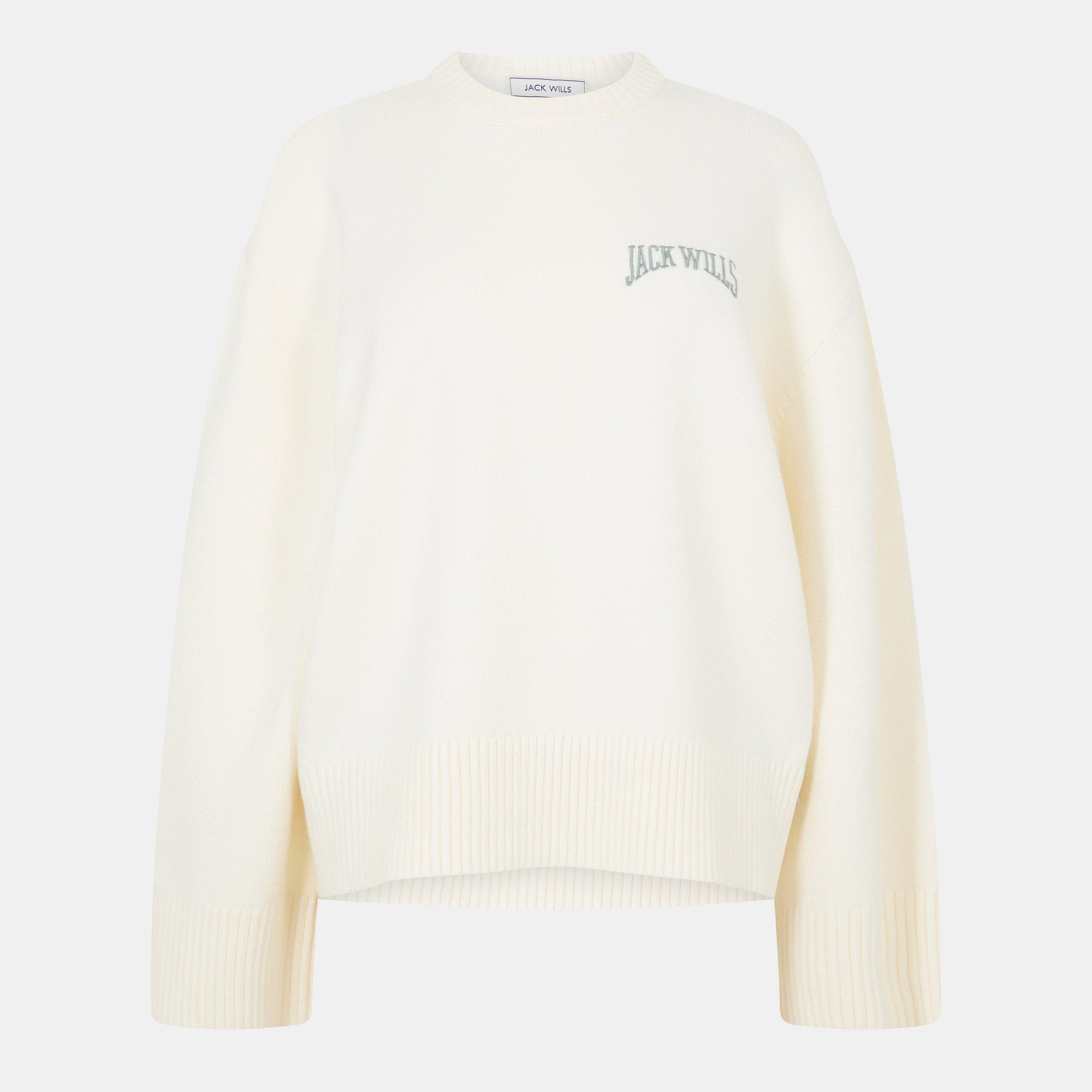 Jack Wills Women's Knitted Crew Neck Jumper - Vintage White - 16 (XL)