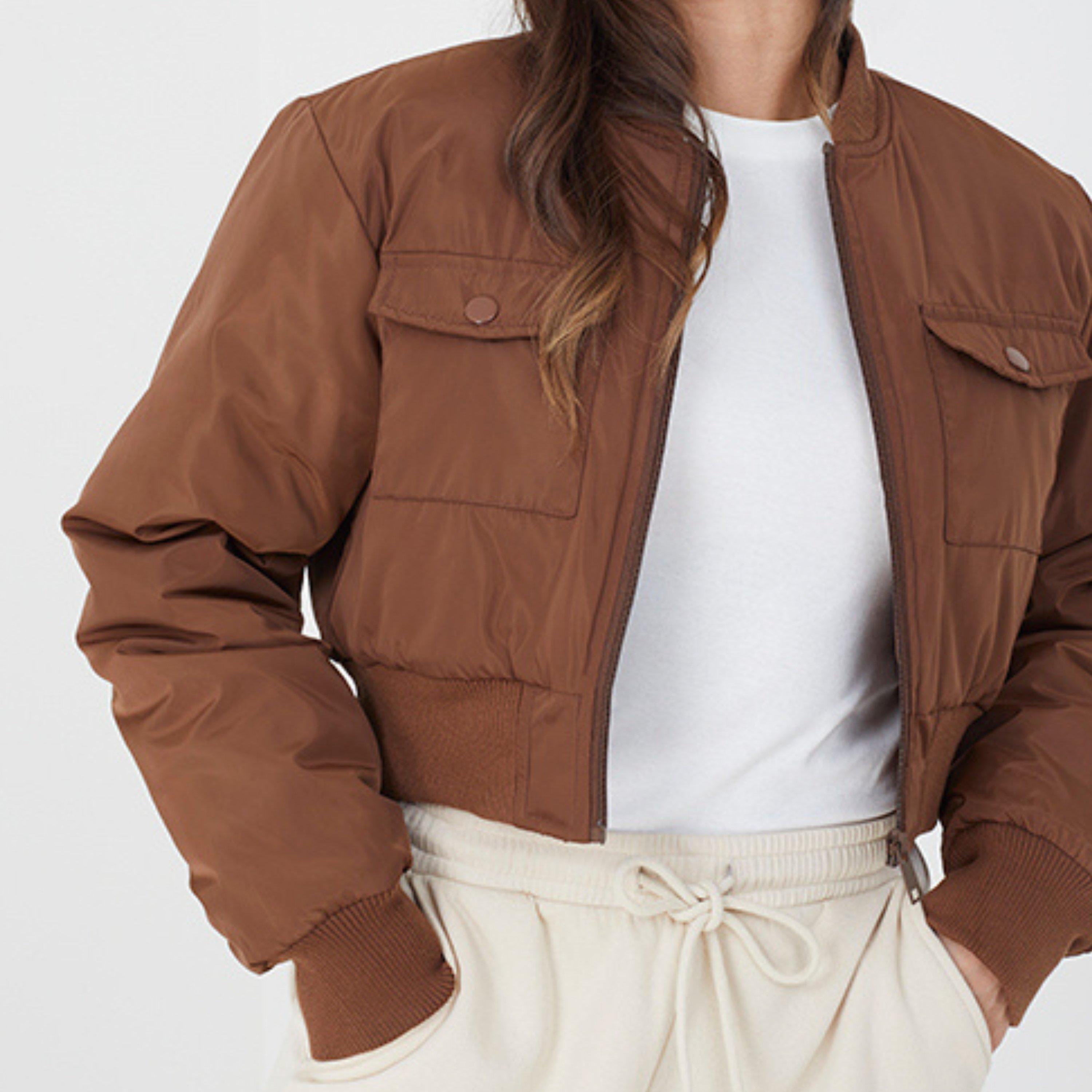 Tamno smeđa - Brave Soul - Brave Soul Ladies Kellianne Bomber Jacket - 3