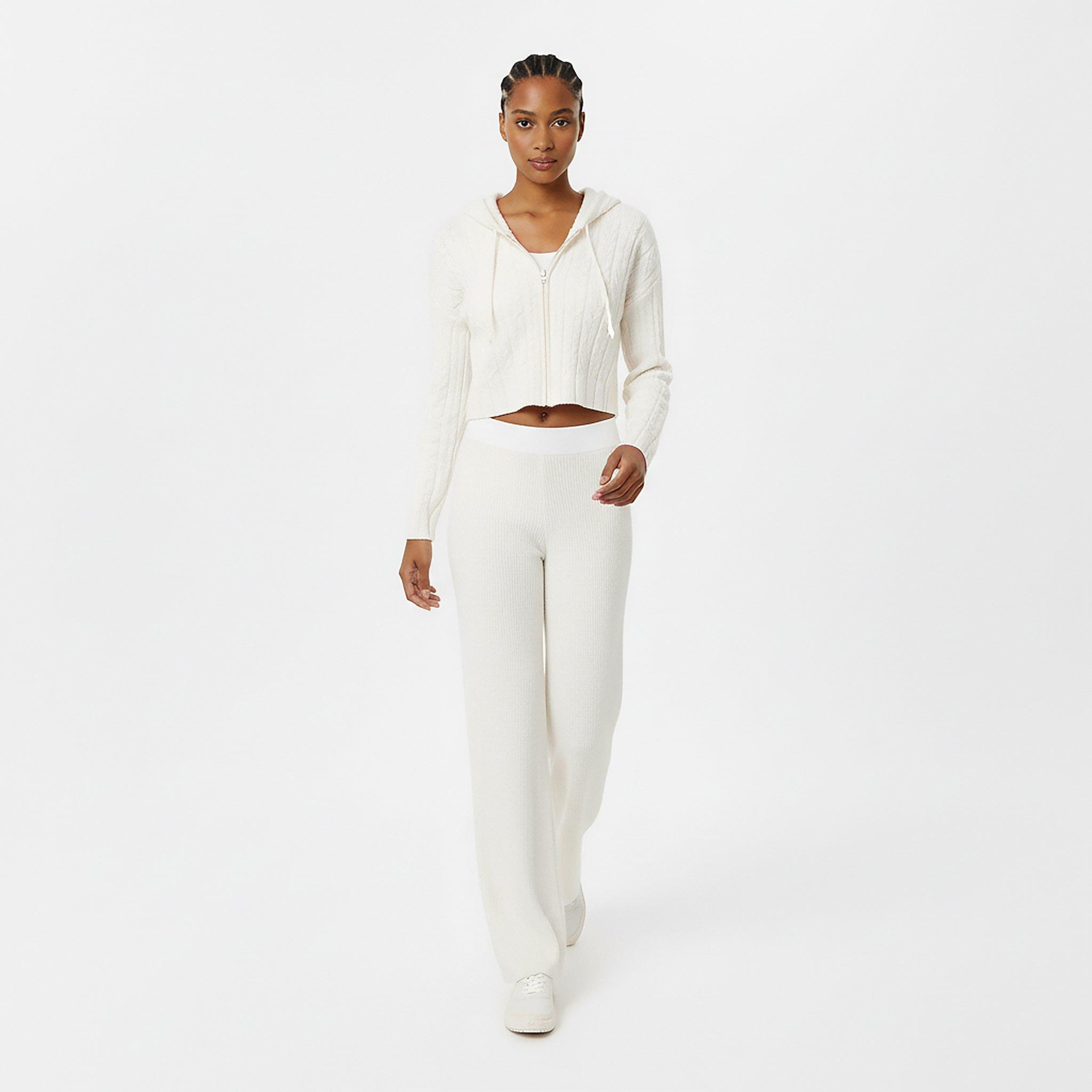 Vintage White - Jack Wills - Full Zip Cable Knit Jumper - 5