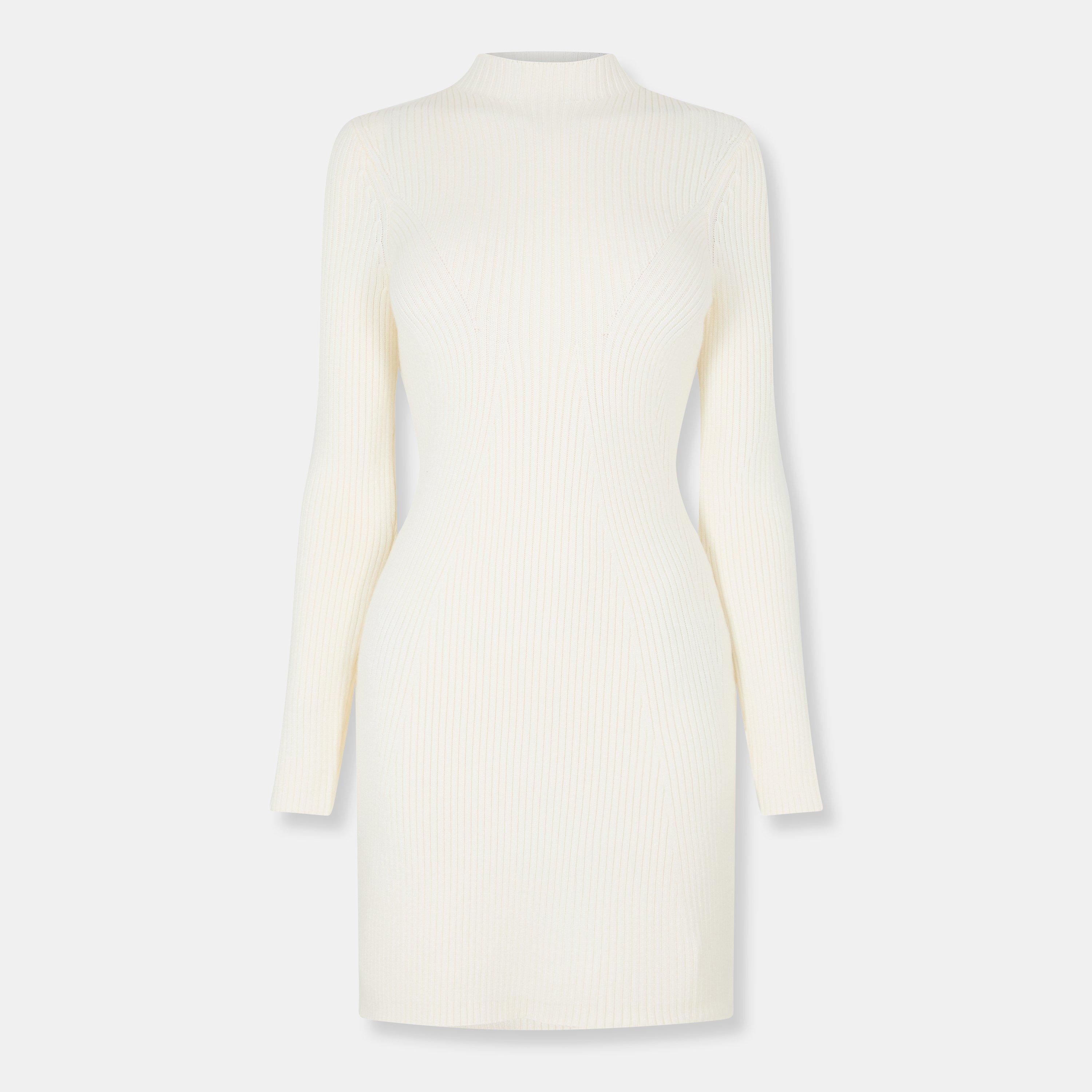 Jack Wills Women's Rib Contour Knitted Jumper Dress - Vintage White - 8 (XS)