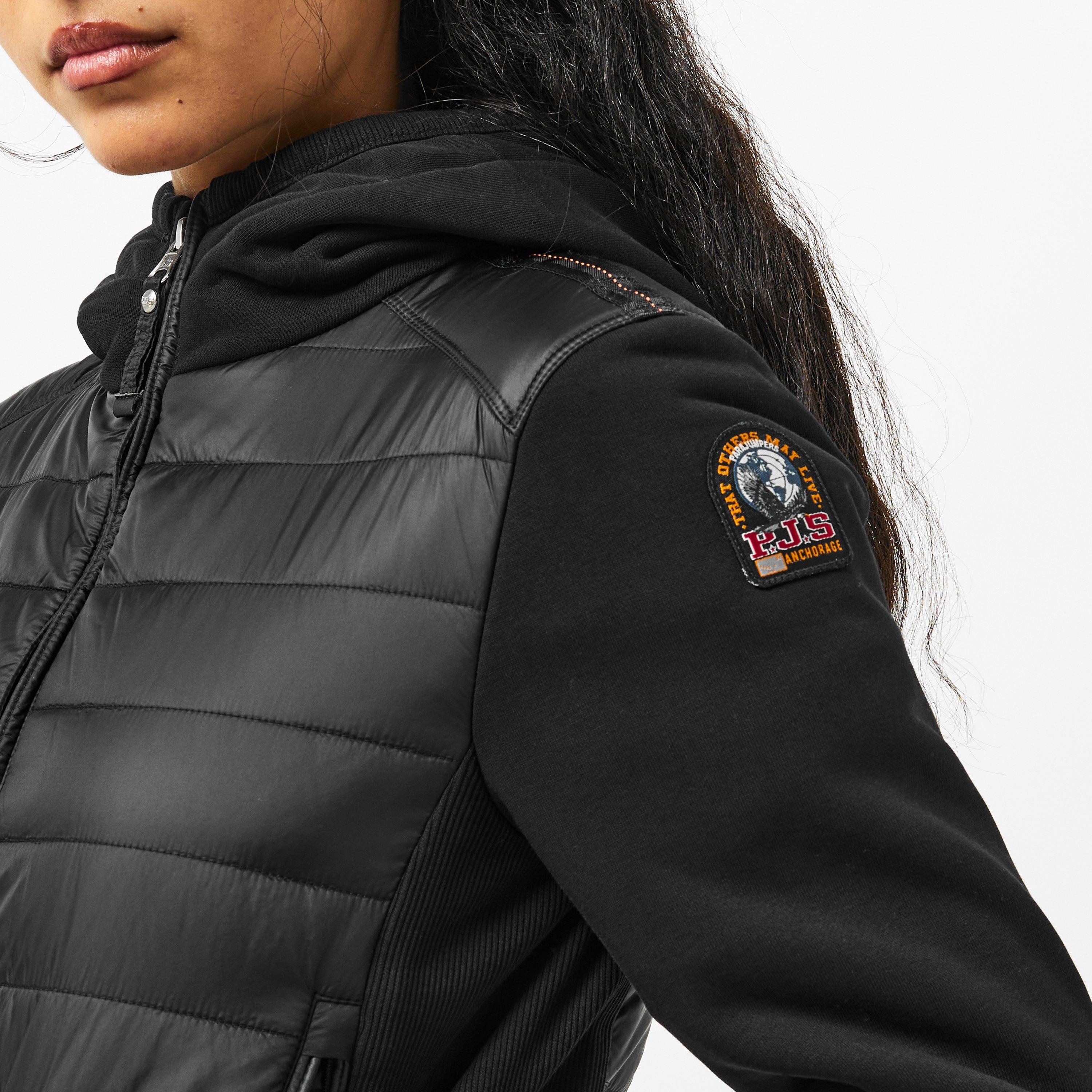 Black 541 - Parajumpers - Women's Caelie Fleece Hooded Long Sleeve Hybrid Jacket - 5