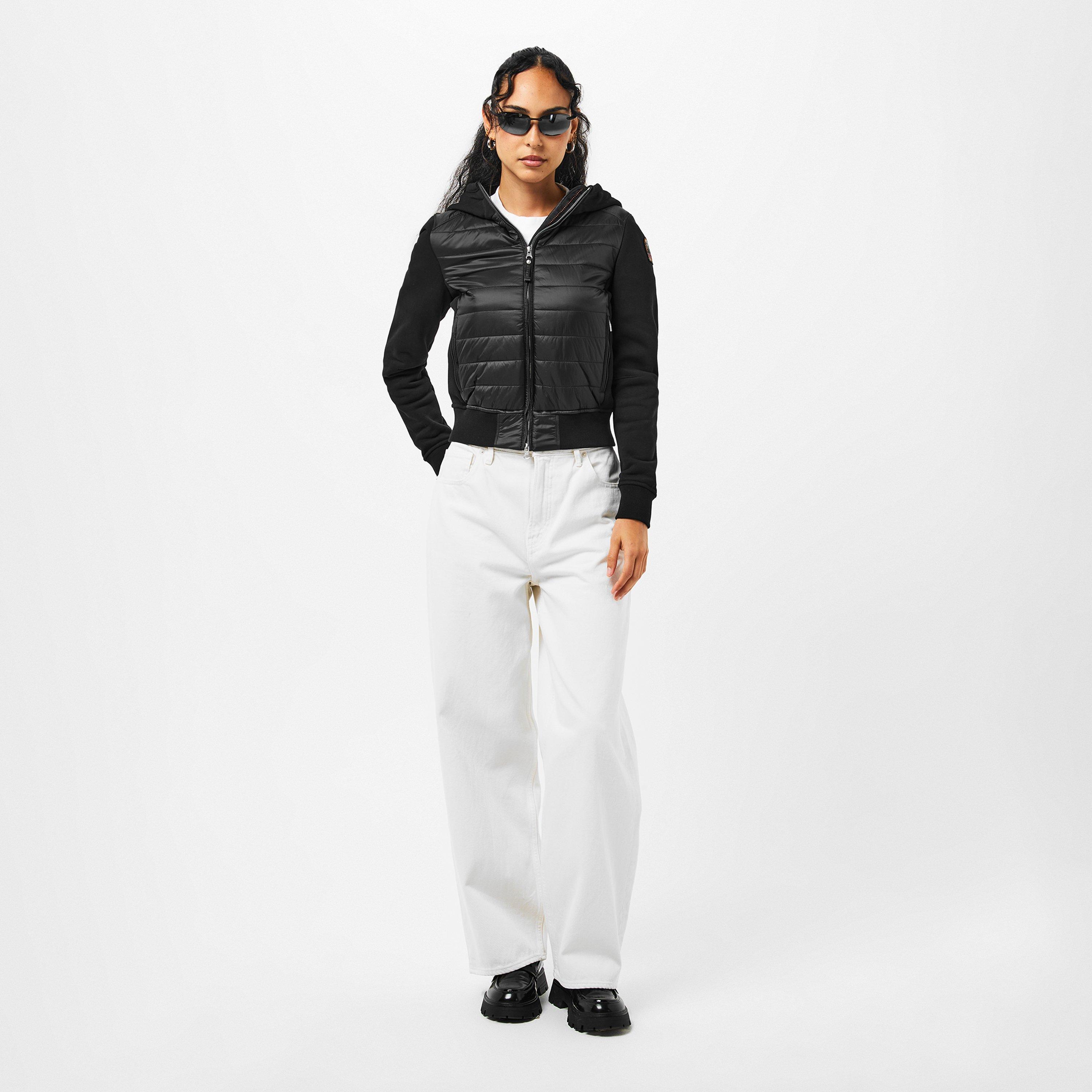 Black 541 - Parajumpers - Women's Caelie Fleece Hooded Long Sleeve Hybrid Jacket - 6