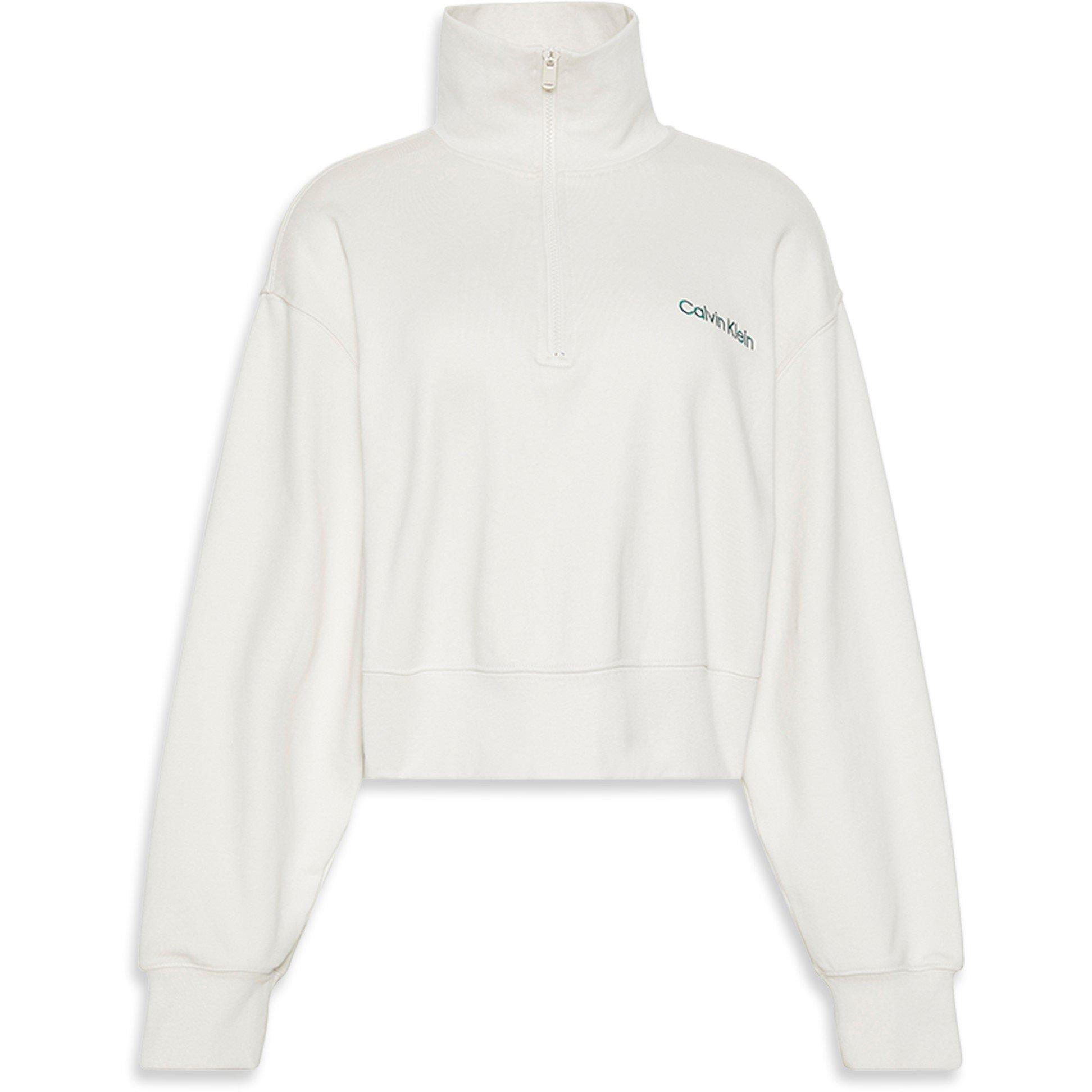 Calvin Klein Women's 1/4 Zip Fleece - Chalk - 10 (S)