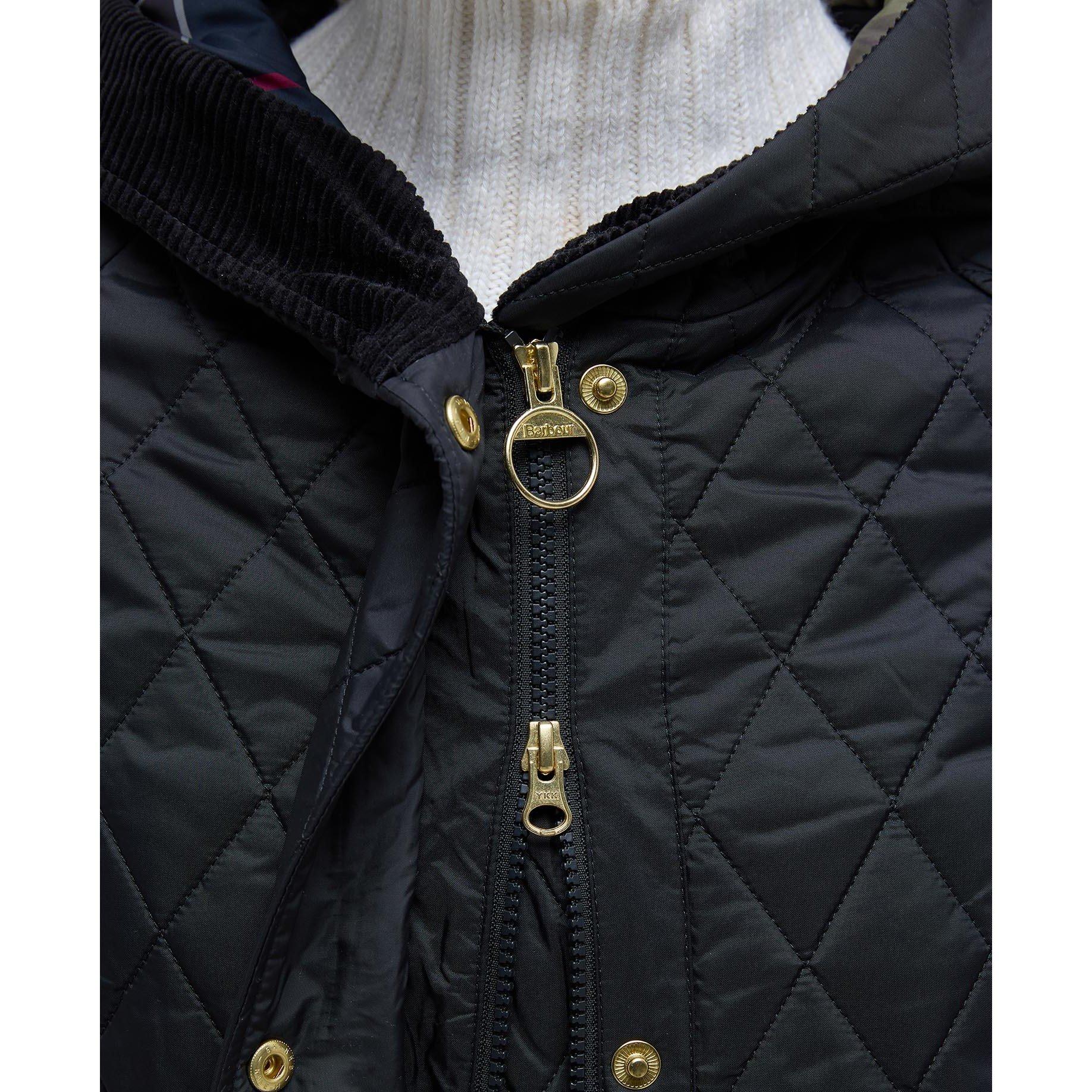 Black/Classic - Barbour - Women's Hilary Hooded Long Sleeve Quilted Jacket - 5