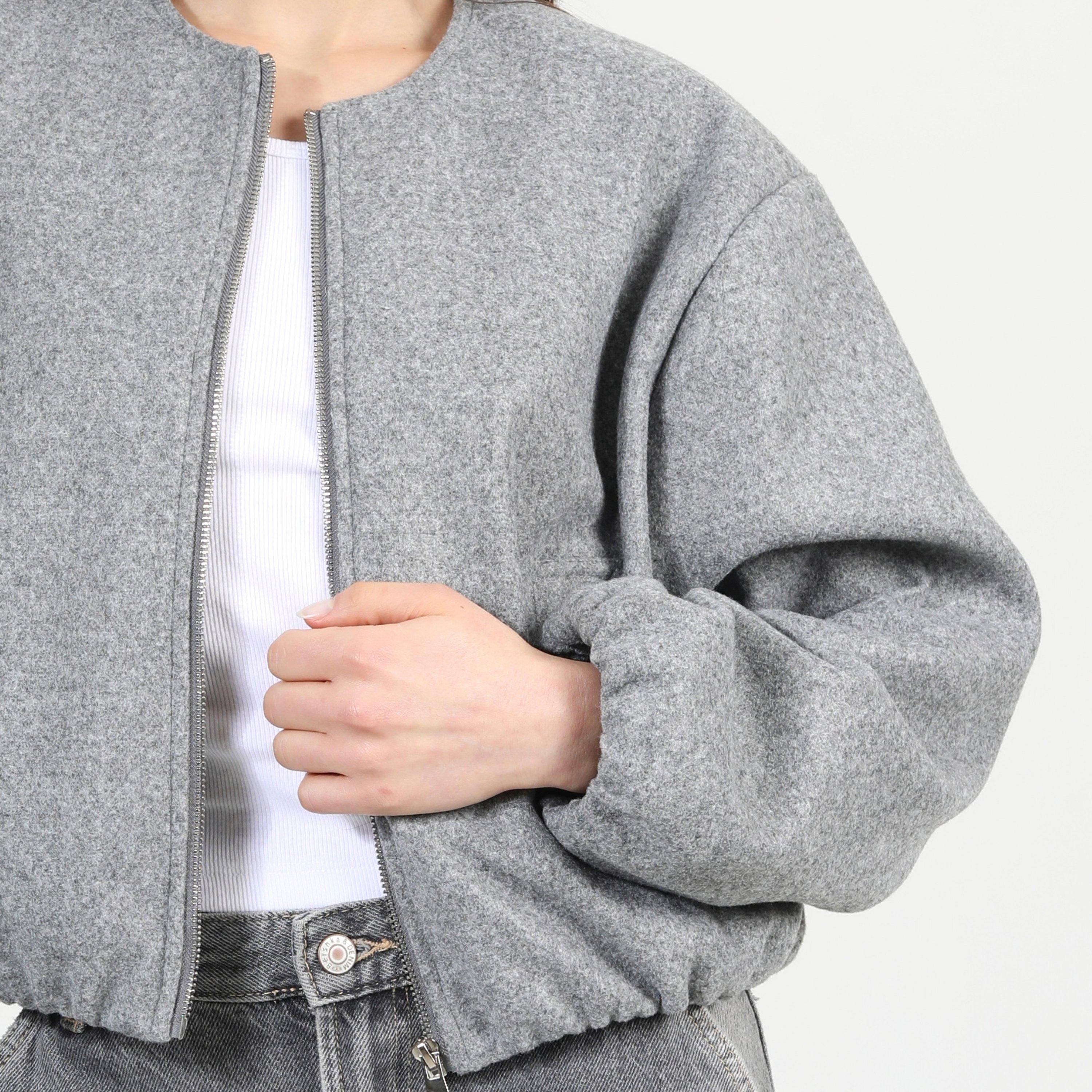 Grau - Brave Soul - Brave Soul Ladies Luner Bomber Jacket - 3