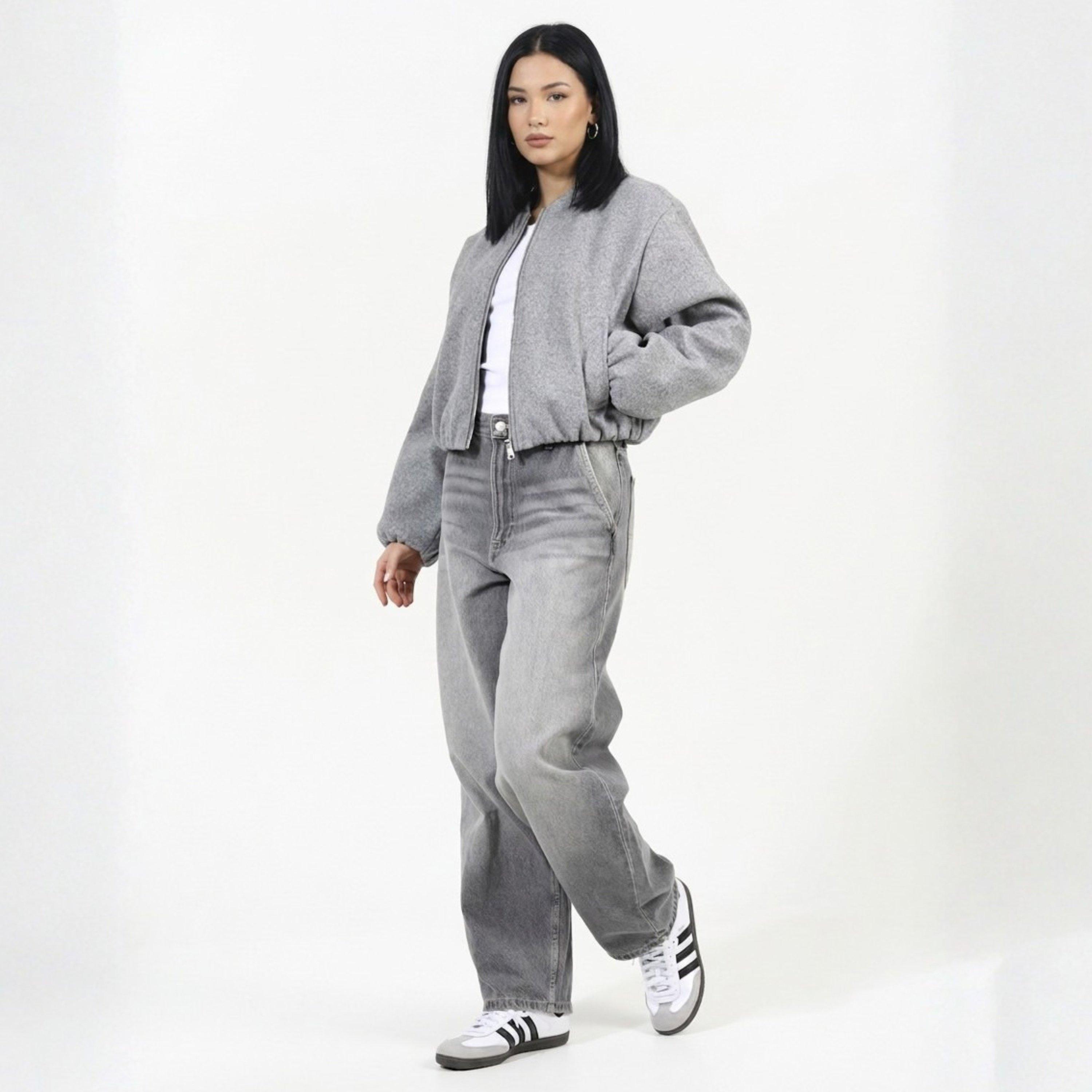 Grau - Brave Soul - Brave Soul Ladies Luner Bomber Jacket - 4
