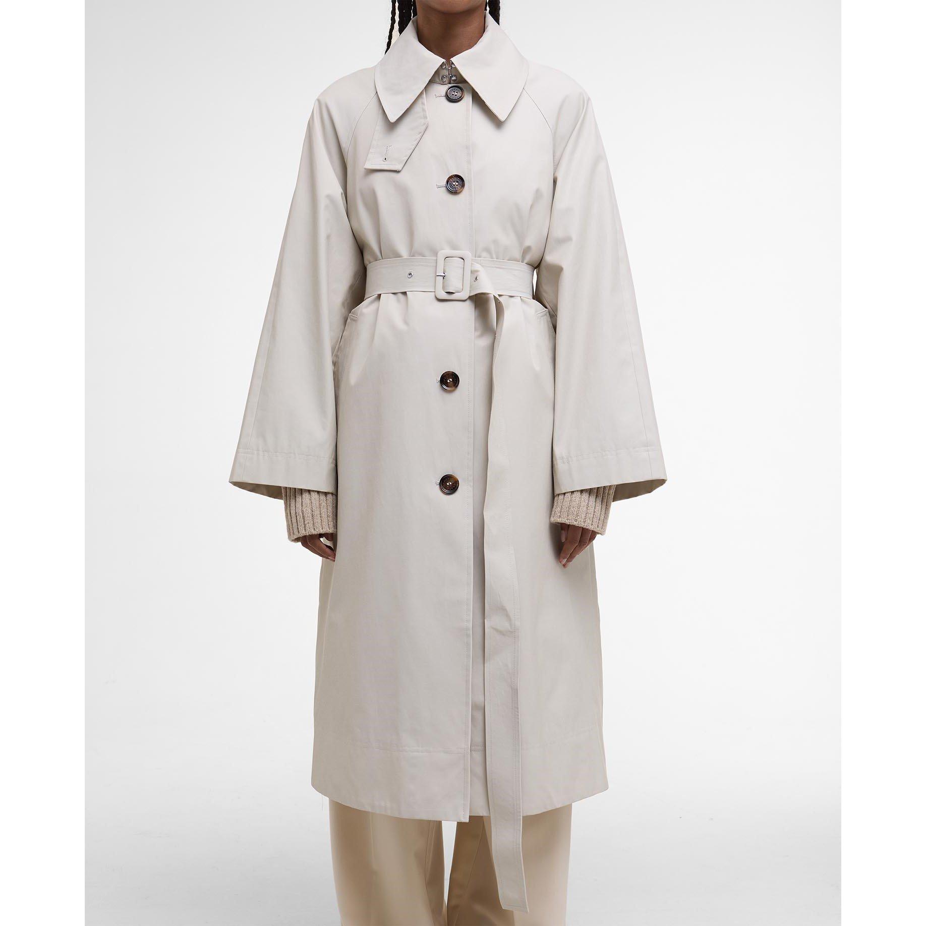 Mist/Hessian - Barbour - Women's Robyn Showerproof Long Sleeve Calf Length Trench Coat - 5