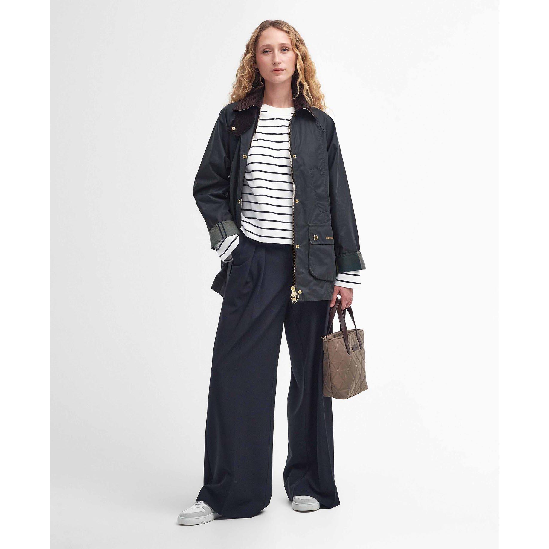 Sage/Ancient - Barbour - Women's Modern Beadnell Long Sleeve Waxed Jacket - 6