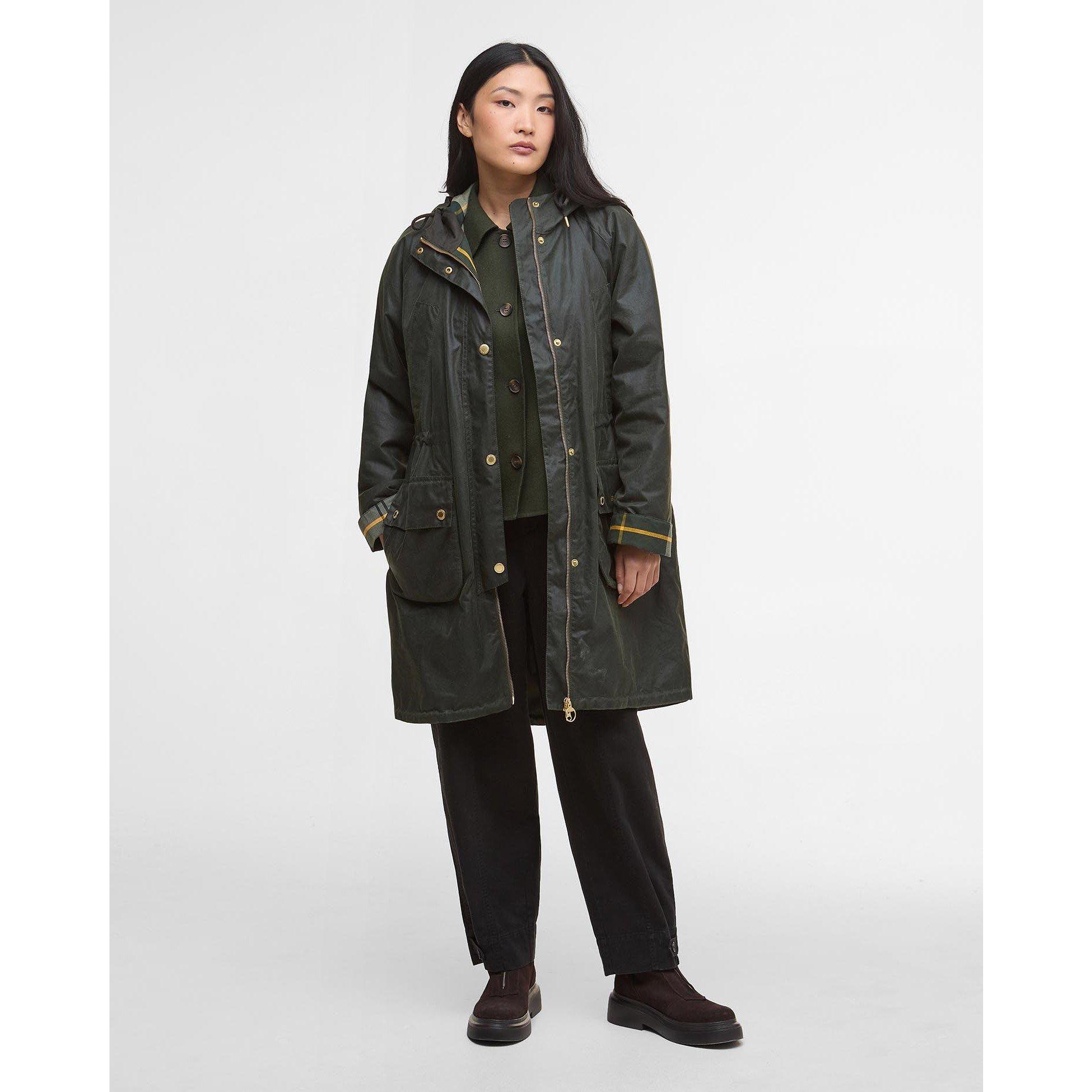 Fern/Ancient - Barbour - Women's Marcy Hooded Long Sleeve Wax Jacket - 6