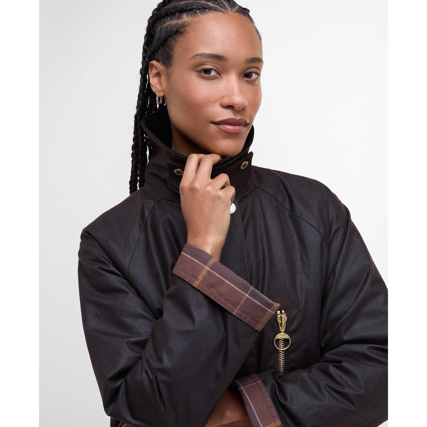 Rustic/Tartan - Barbour - Women's Evette Waxed Long Sleeve Wax Jacket - 4